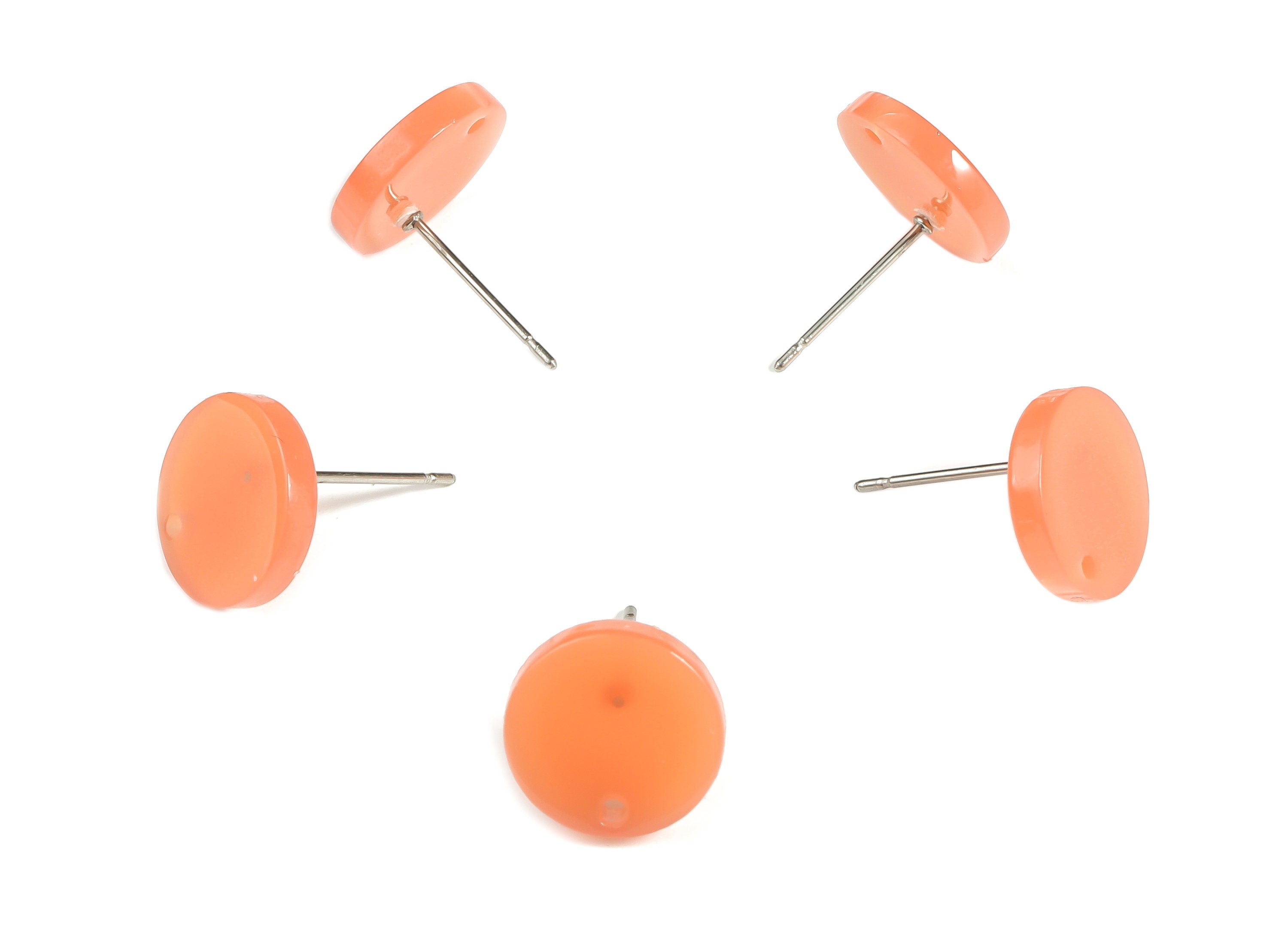 Acrylic Round Earring Post - Acrylic Round Earring Stud - Earring Post Findings - Color Code: A614- 11.71x11.64x2.28mm - AC1139-A614 - DOMEDBAZAAR