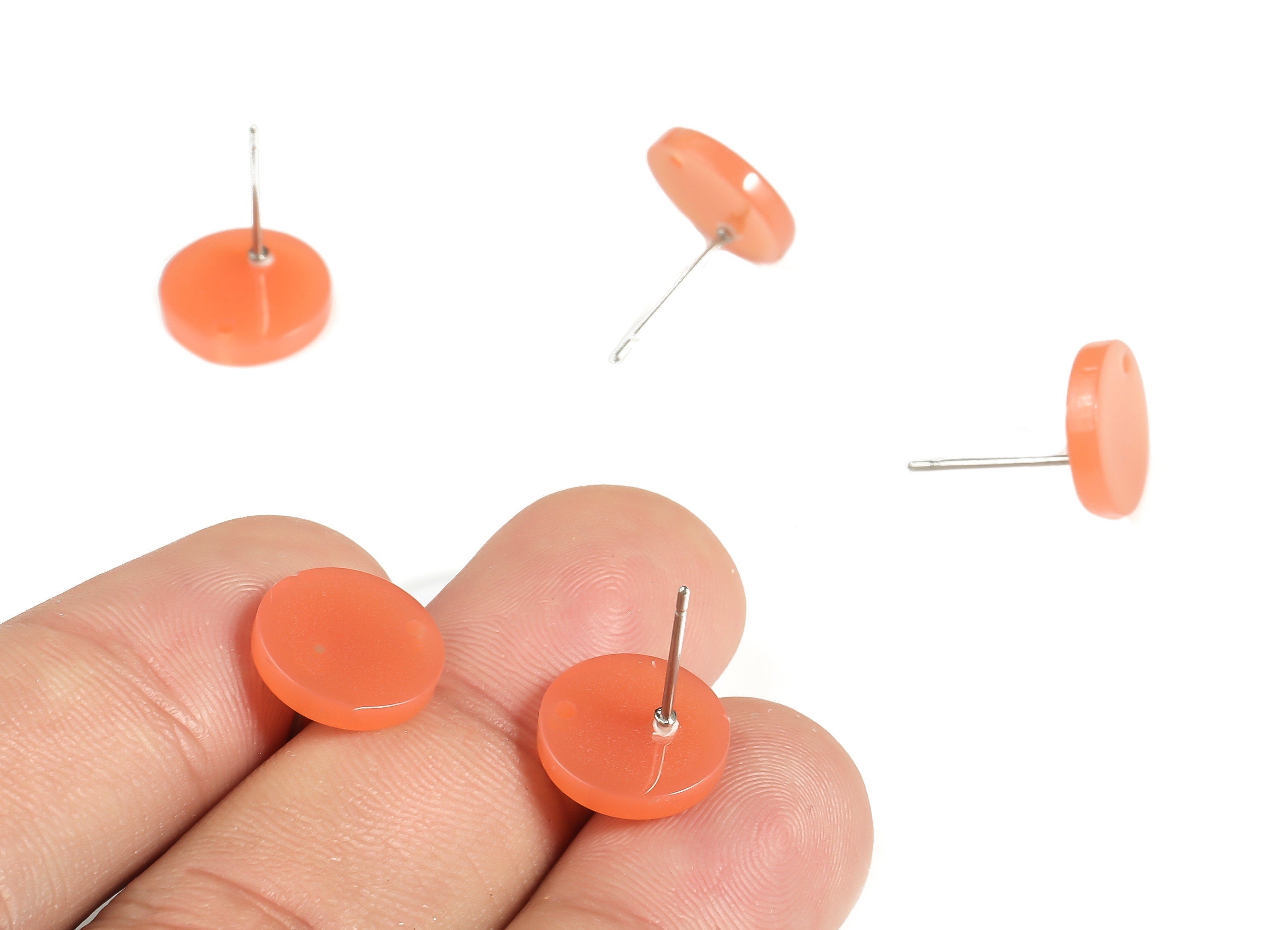 Acrylic Round Earring Post - Acrylic Round Earring Stud - Earring Post Findings - Color Code: A614- 11.71x11.64x2.28mm - AC1139-A614 - DOMEDBAZAAR