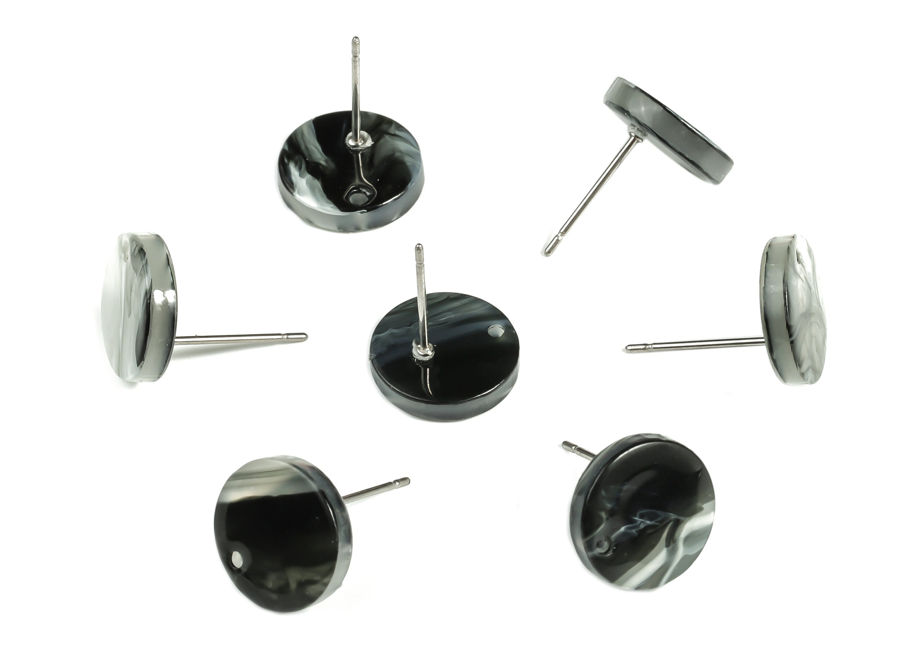 Acrylic Round Earring Post - Acrylic Round Earring Stud - Earring Post Findings - Color Code: A626- 11.84x11.84x2.64mm - AC1139-A626 - DOMEDBAZAAR