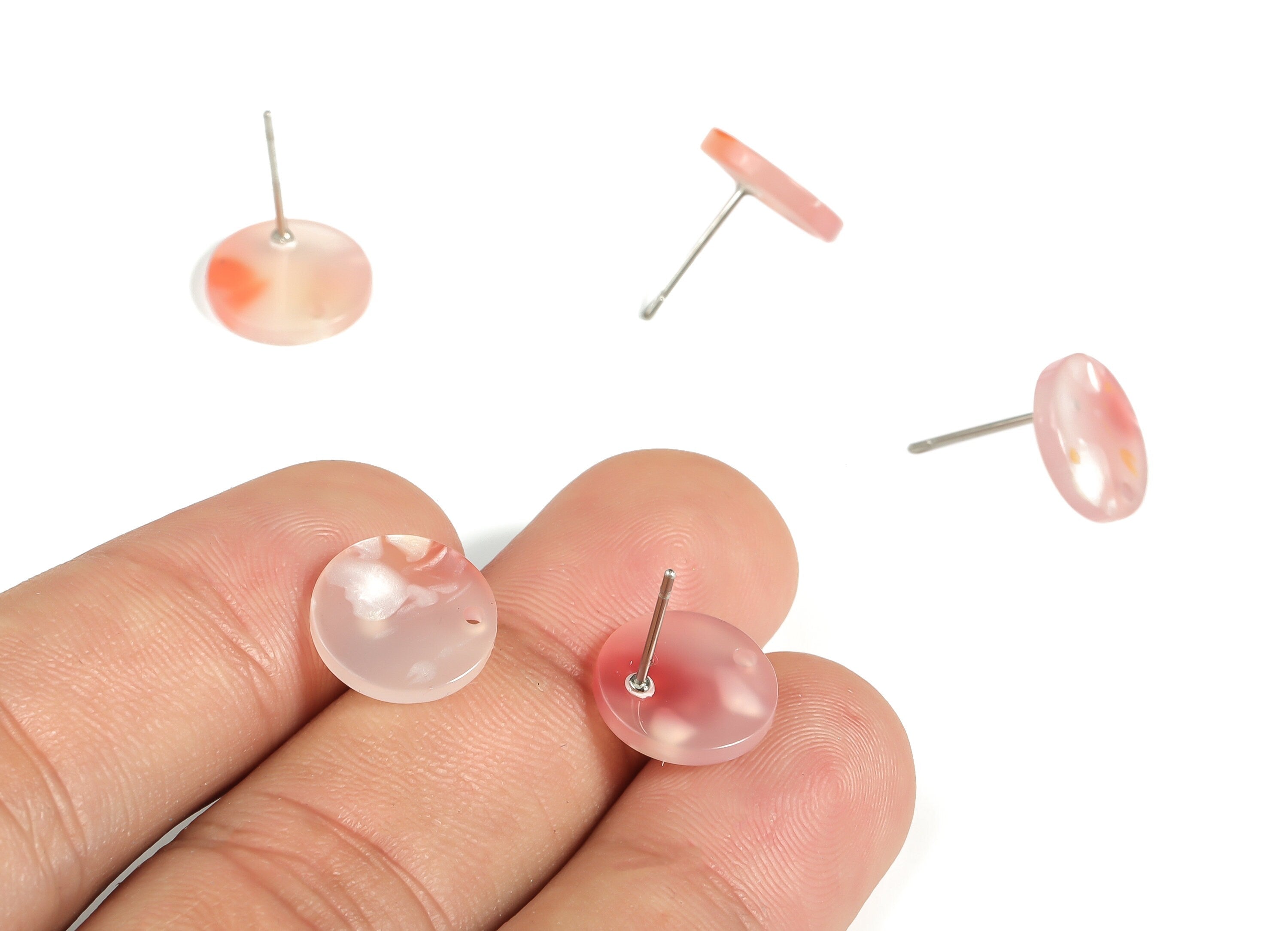 Acrylic Round Earring Post - Acrylic Round Earring Stud - Earring Post Findings - Color Code: A604- 11.71x11.66x1.80mm - AC1139-A604 - DOMEDBAZAAR