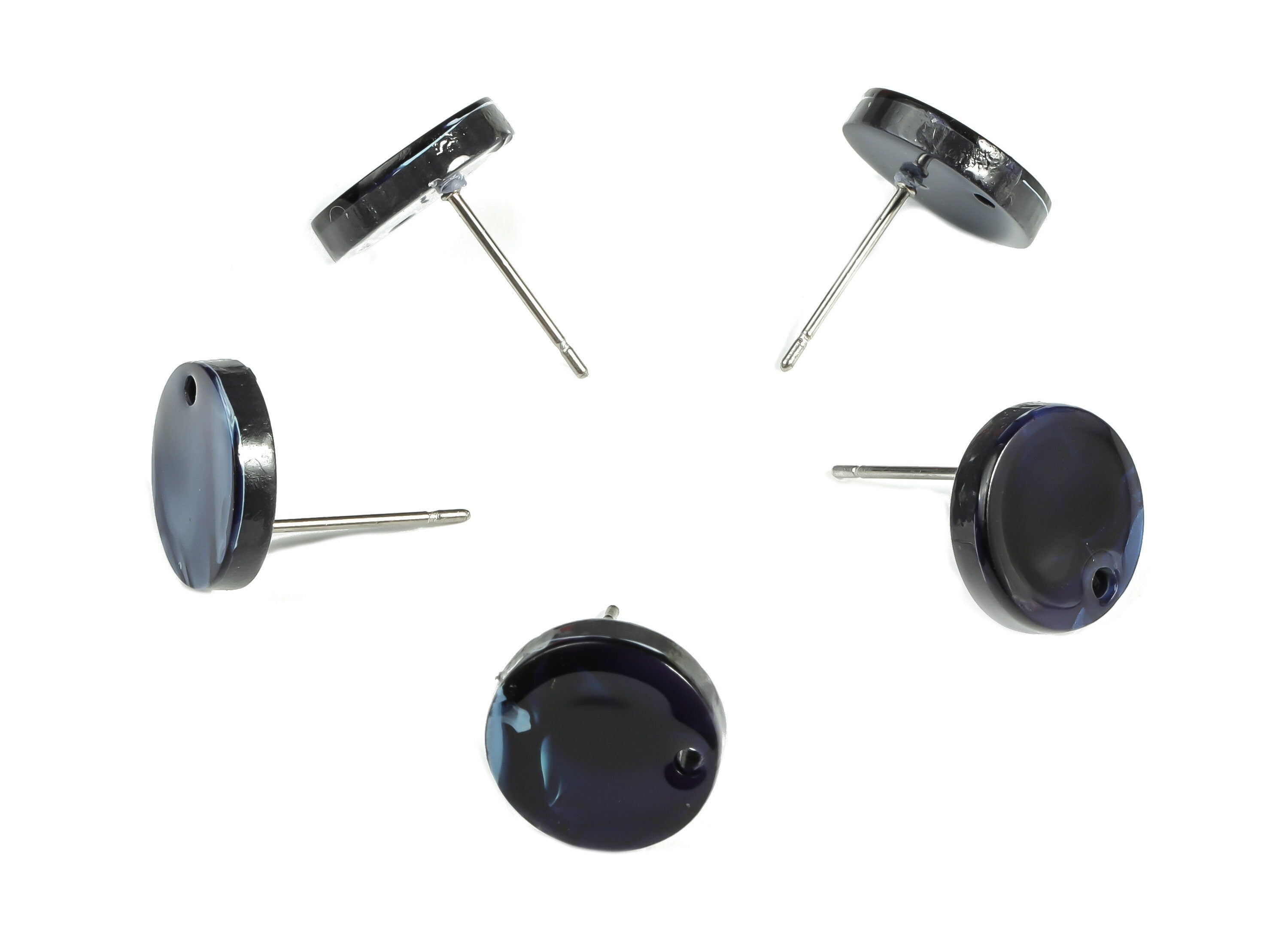 Acrylic Round Earring Post - Acrylic Round Earring Stud - Earring Post Findings - Color Code: A634- 11.71x11.74x2.53mm - AC1139-A634 - DOMEDBAZAAR