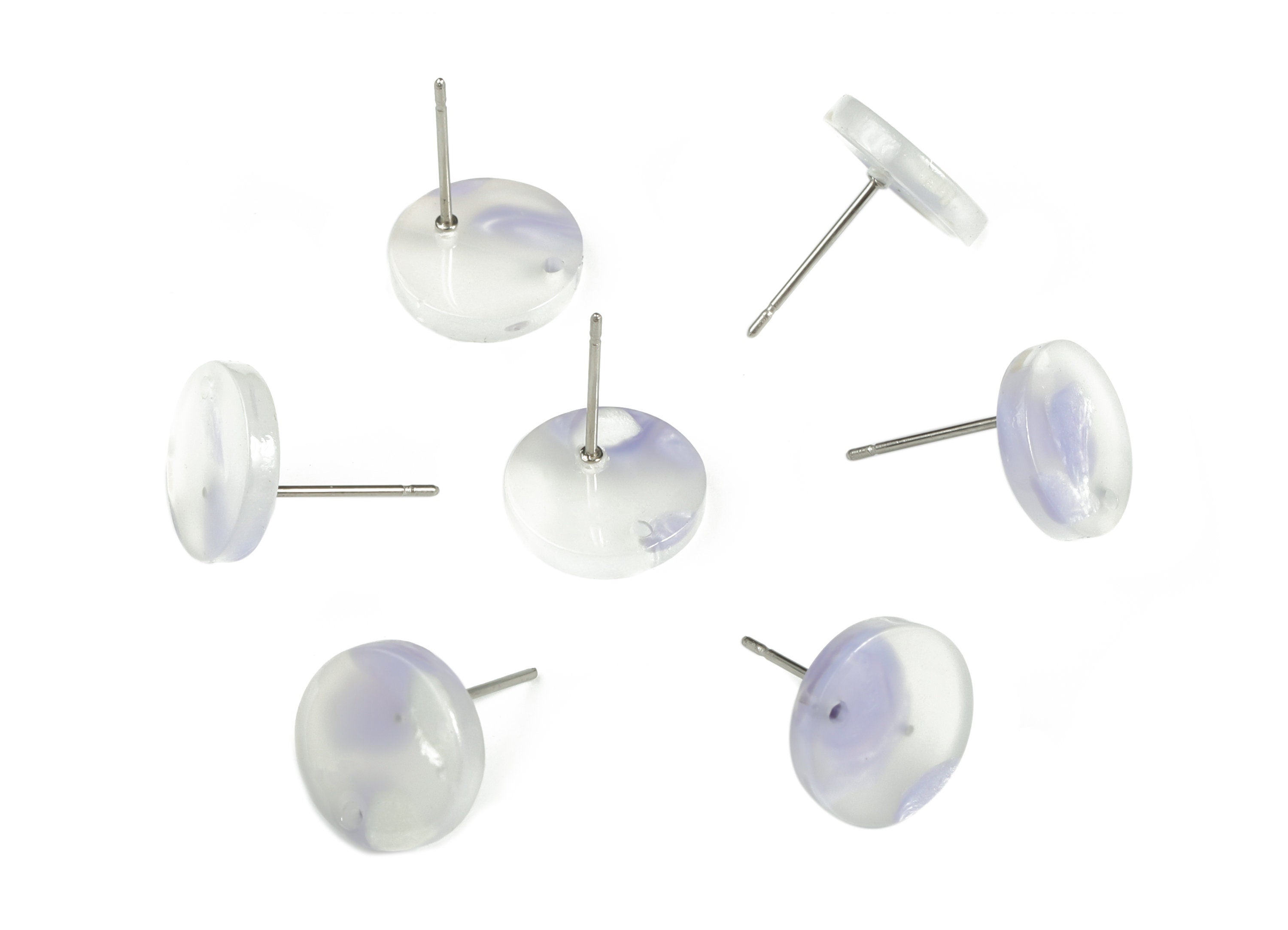 Acrylic Round Earring Stud - Acrylic Round Earring Post - Earring Post Findings - Color Code: A594- 11.78x11.77x2.37mm - AC1139-A594 - DOMEDBAZAAR