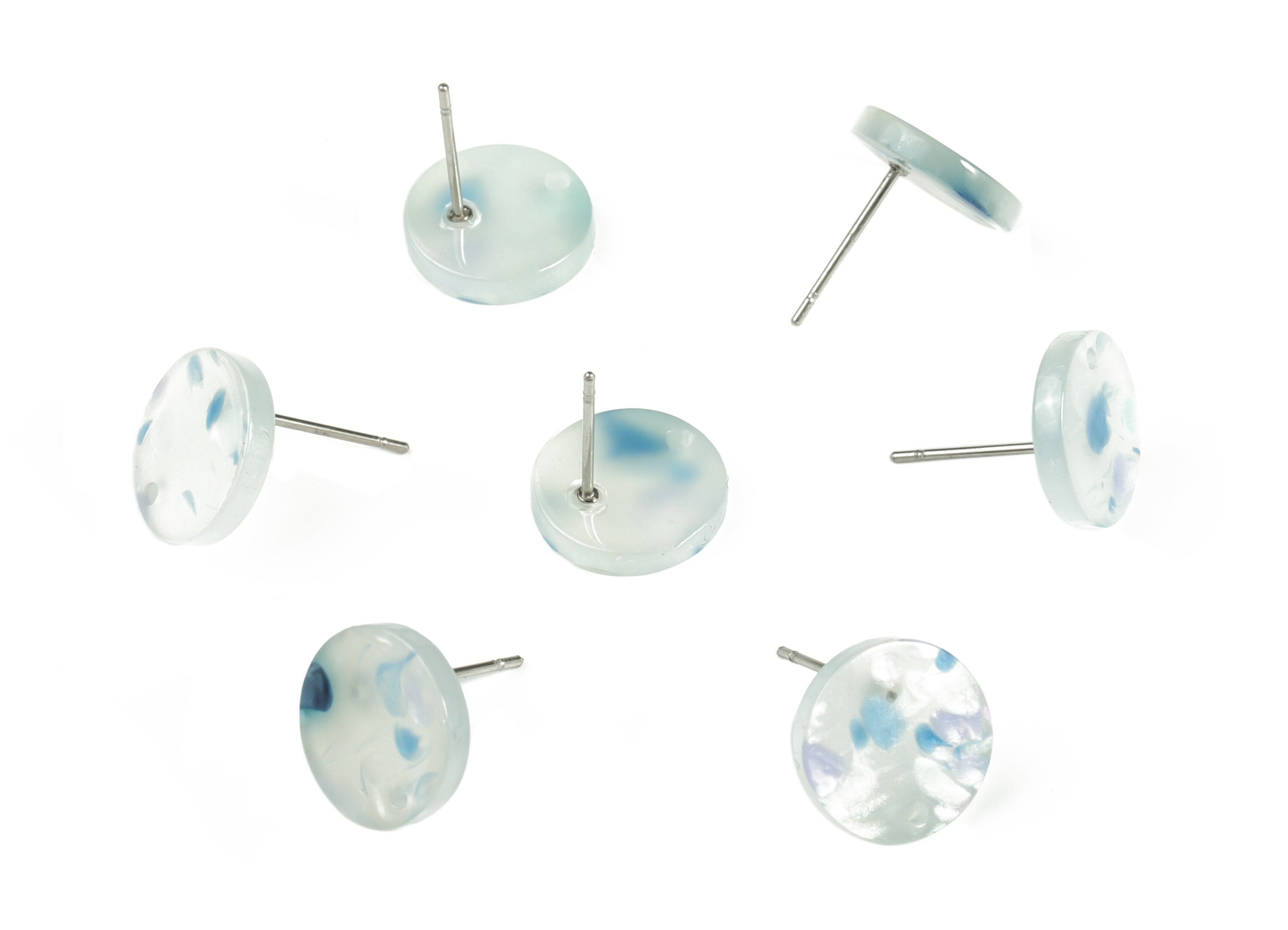 Acrylic Round Earring Stud - Acrylic Round Earring Post - Earring Post Findings - Color Code: A605- 11.82x11.71x2.42mm - AC1139-A605 - DOMEDBAZAAR