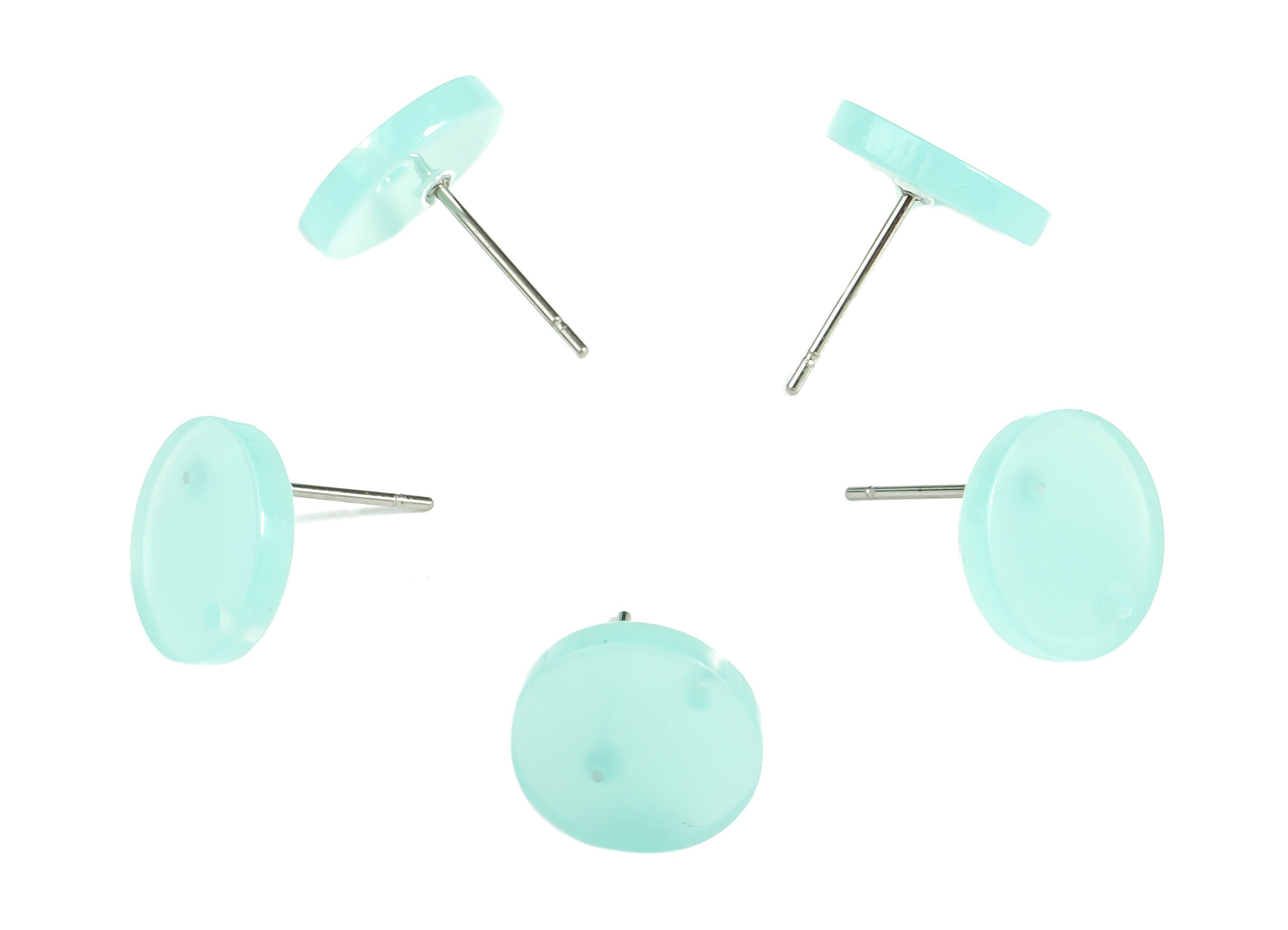 Acrylic Round Earring Post - Acrylic Round Earring Stud - Earring Post Findings - Color Code: A612- 11.81x11.63x2.26mm - AC1139-A612 - DOMEDBAZAAR