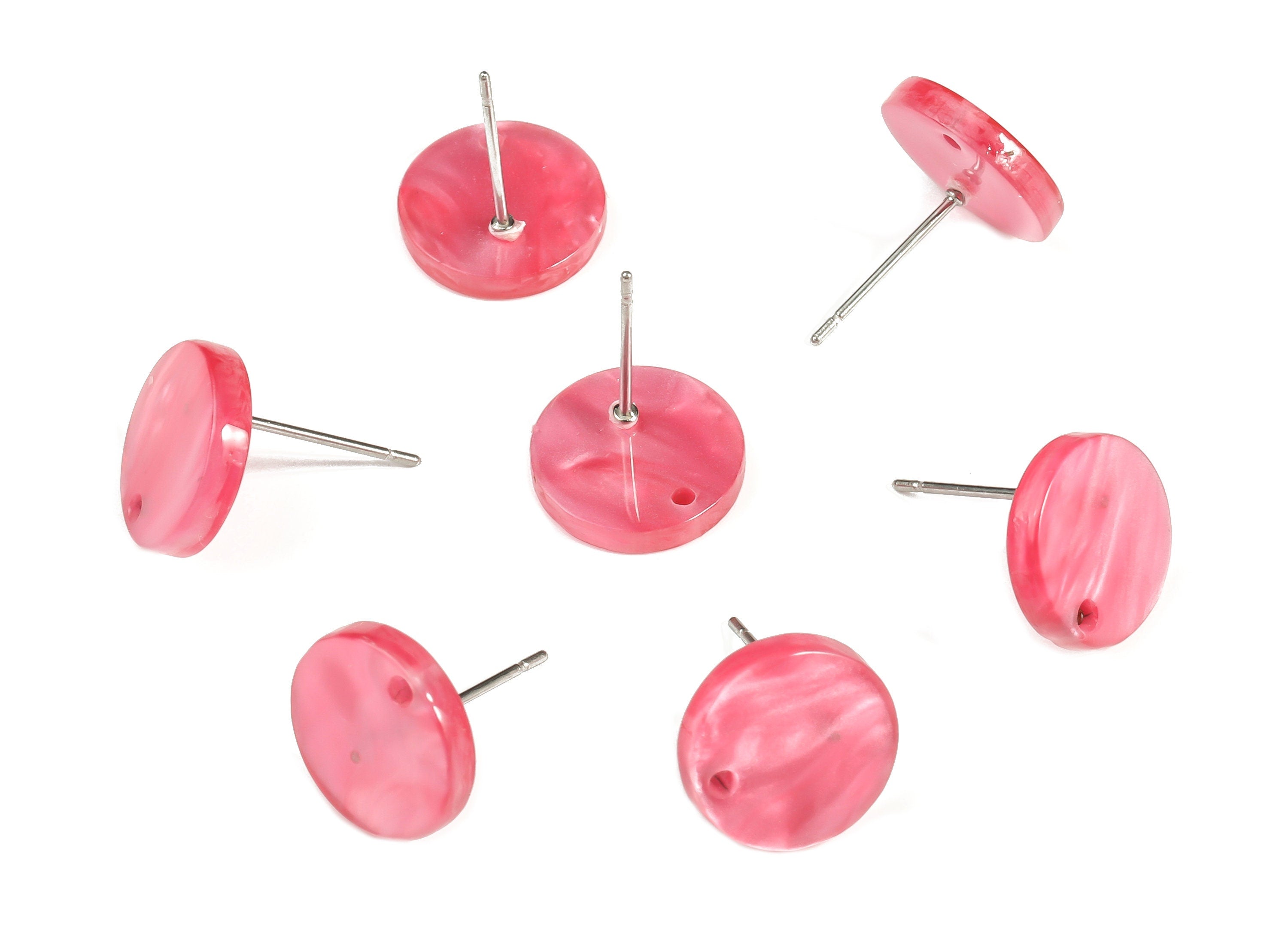 Acrylic Round Earring Post - Acrylic Round Earring Stud - Earring Post Findings - Color Code: A629- 11.86x11.81x2.42mm - AC1139-A629 - DOMEDBAZAAR