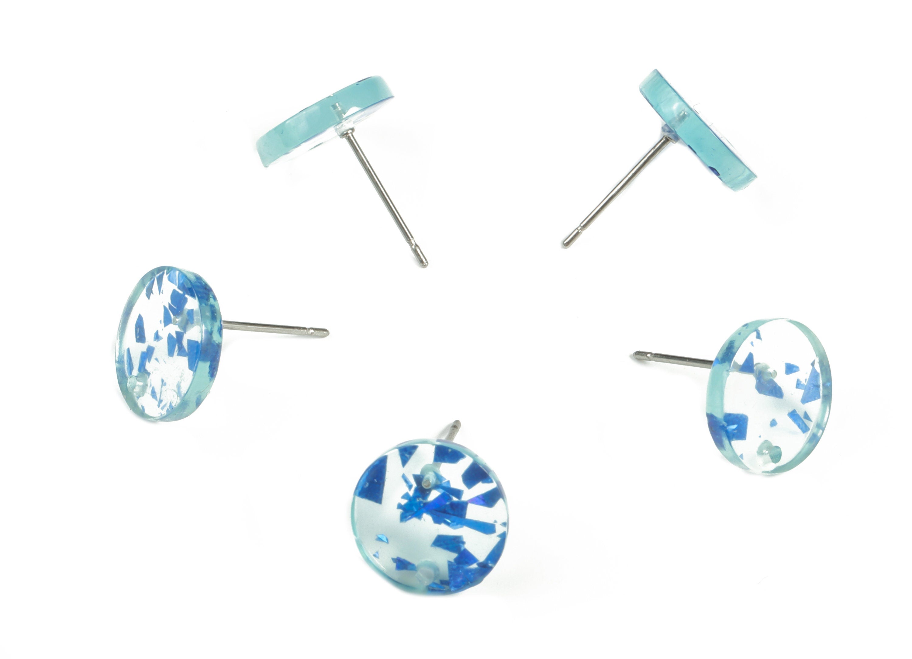 Acrylic Round Earring Stud - Acrylic Round Earring Post - Earring Post Findings - Color Code: A621- 11.78x11.75x2.38mm - AC1139-A621 - DOMEDBAZAAR