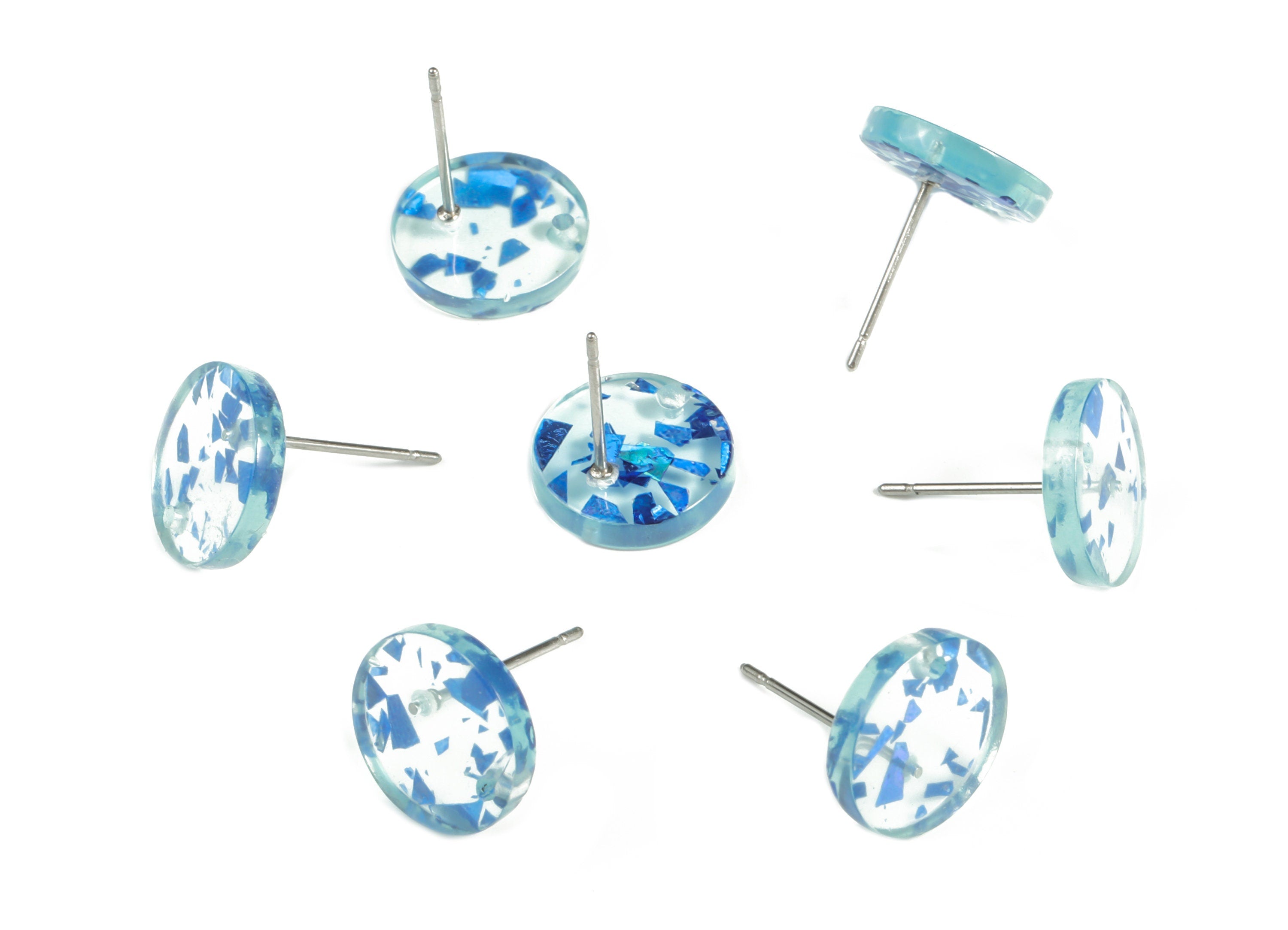 Acrylic Round Earring Stud - Acrylic Round Earring Post - Earring Post Findings - Color Code: A621- 11.78x11.75x2.38mm - AC1139-A621 - DOMEDBAZAAR