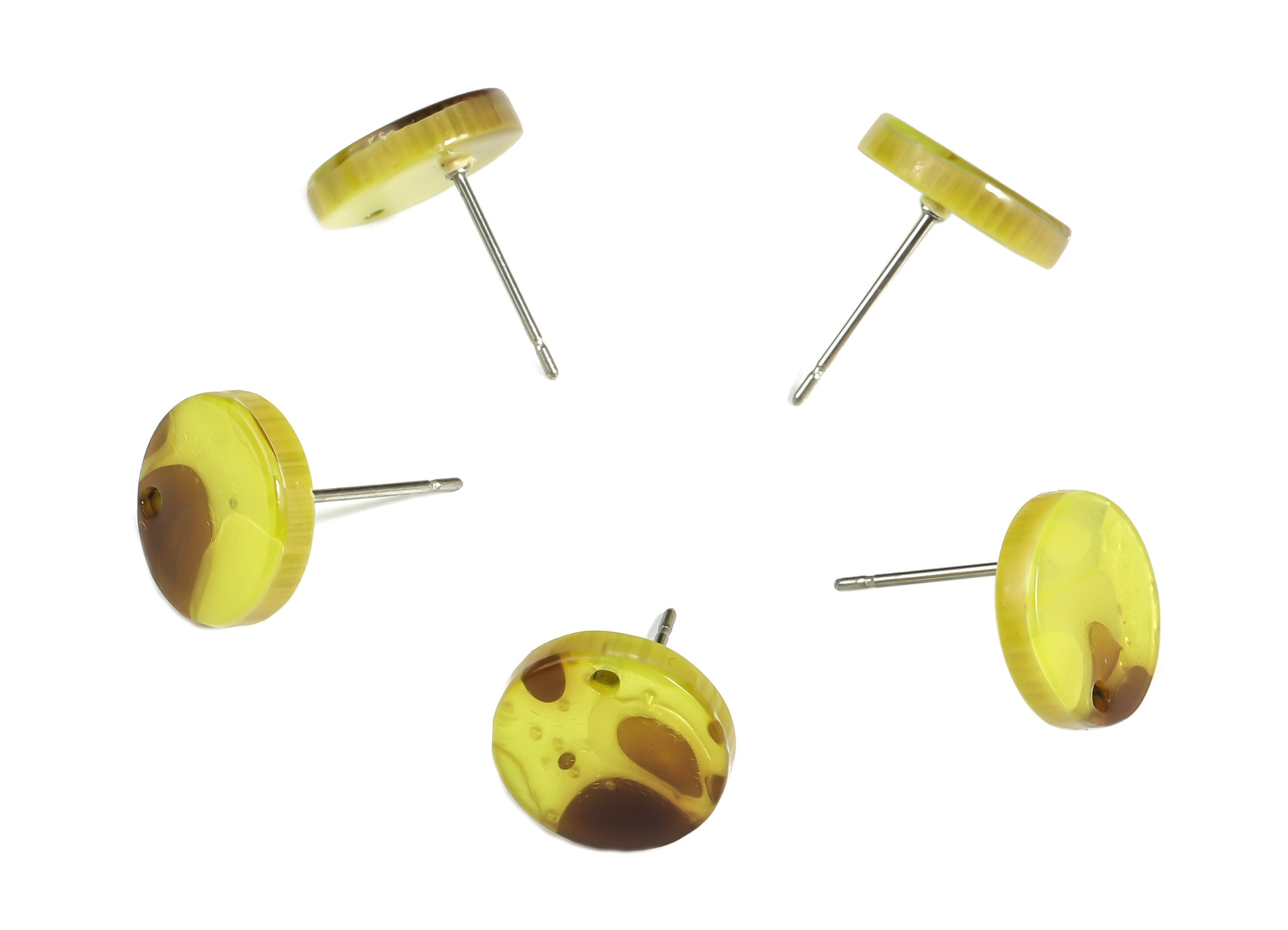 Acrylic Round Earring Post - Acrylic Round Earring Stud - Earring Post Findings - Color Code: A619- 11.91x11.86x2.65mm - AC1139-A619 - DOMEDBAZAAR