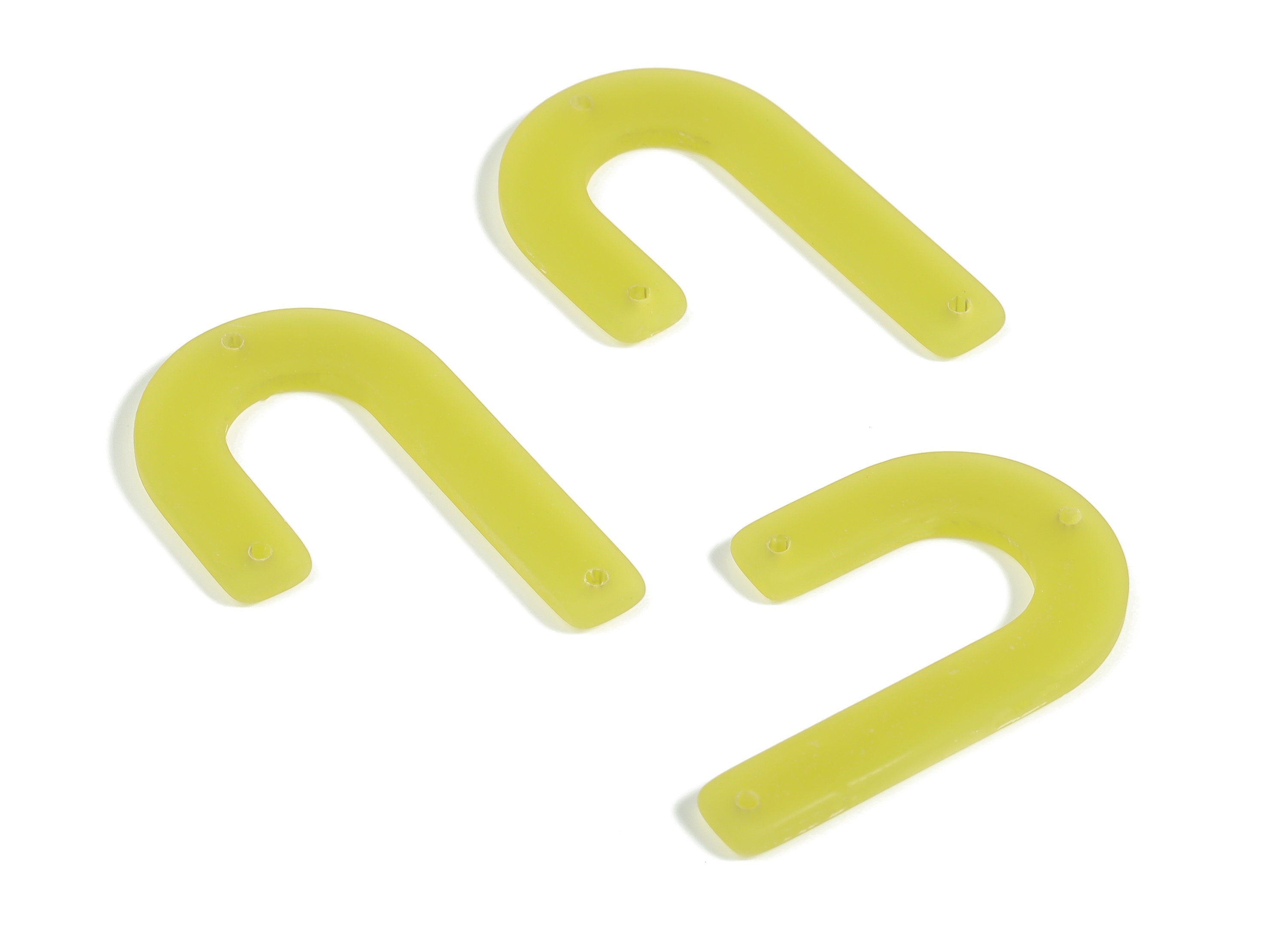 Acrylic Geometric Earring Connector- Matte U Acrylic Charms- Jewelry Supplies- 3 Holes - Color Code: A646 - 34.34x21.52x2.53mm - AC2267-A646 - DOMEDBAZAAR