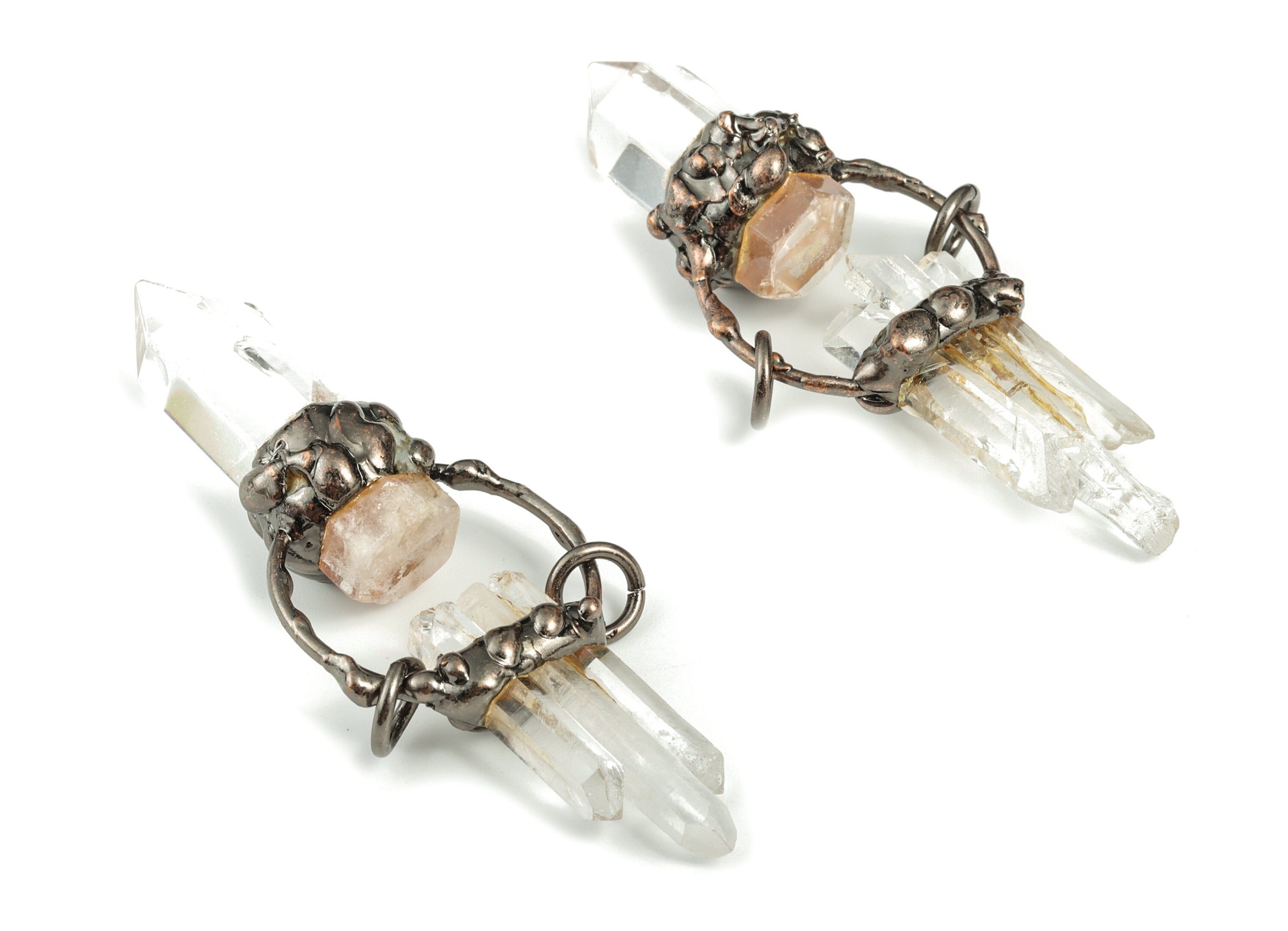 White Crystal Bullet Charms – Double Bullet Pendant – Crystal Jewelry - Average size– Jewelry Making Supplies- 76.10x28.86x20.49mm - NS1355 - DOMEDBAZAAR