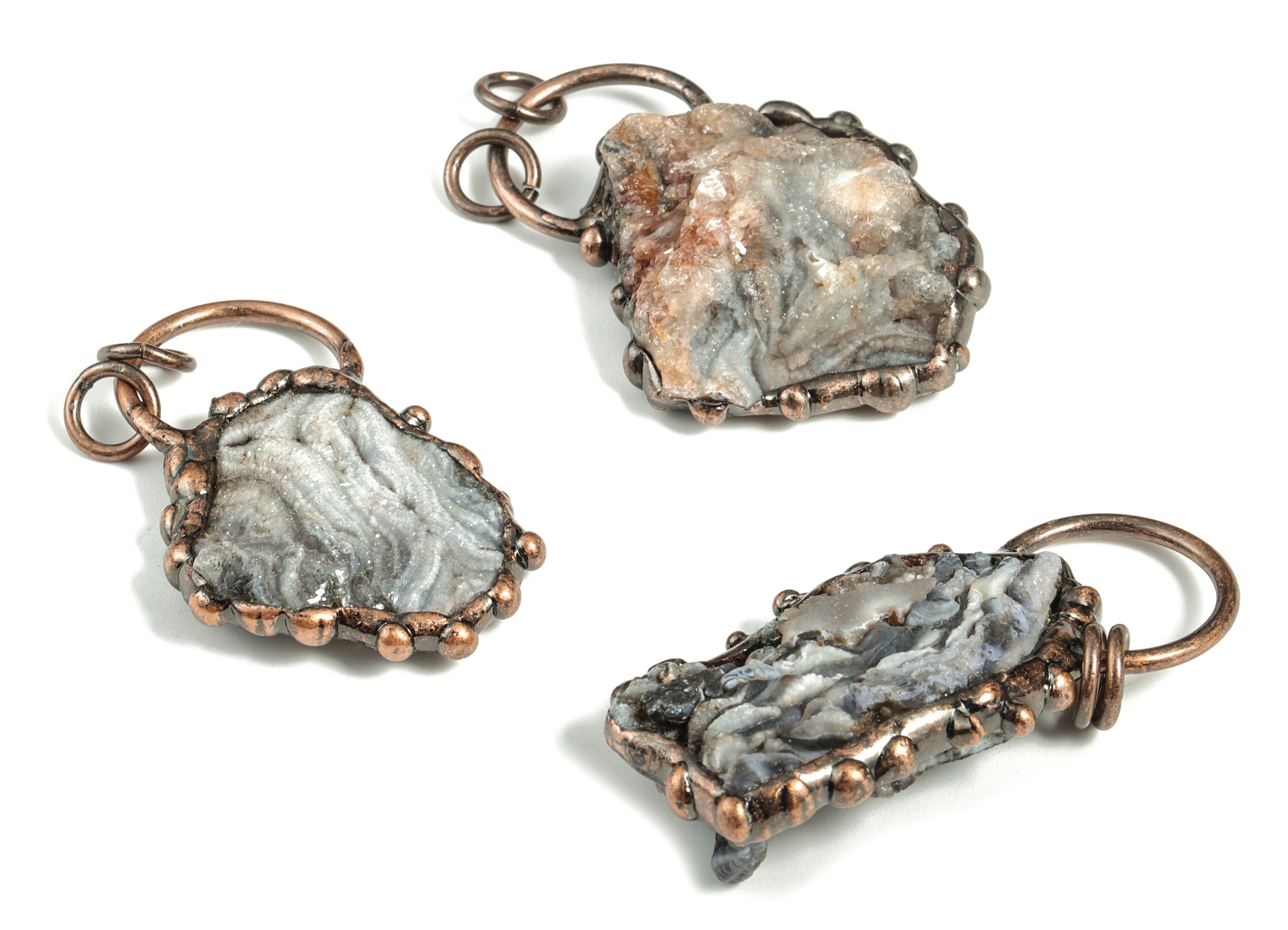 Sun Druzy Agate - Druzy Agate Sun Charm – Sun Charm for Jewelry Making – Jewelry Supplies - Average Size - 57.05× 26.97× 12.39mm - NS1376 - DOMEDBAZAAR