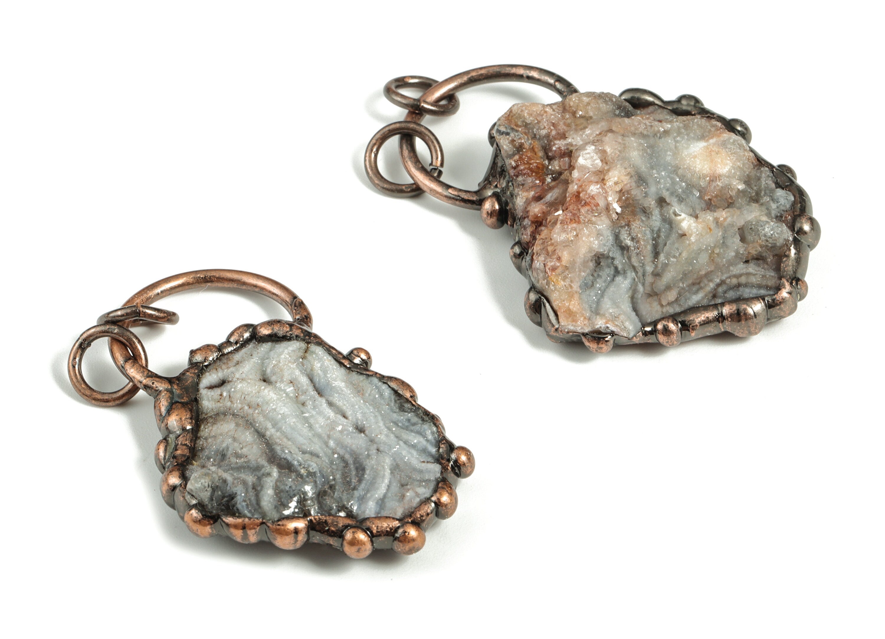 Sun Druzy Agate - Druzy Agate Sun Charm – Sun Charm for Jewelry Making – Jewelry Supplies - Average Size - 57.05× 26.97× 12.39mm - NS1376 - DOMEDBAZAAR