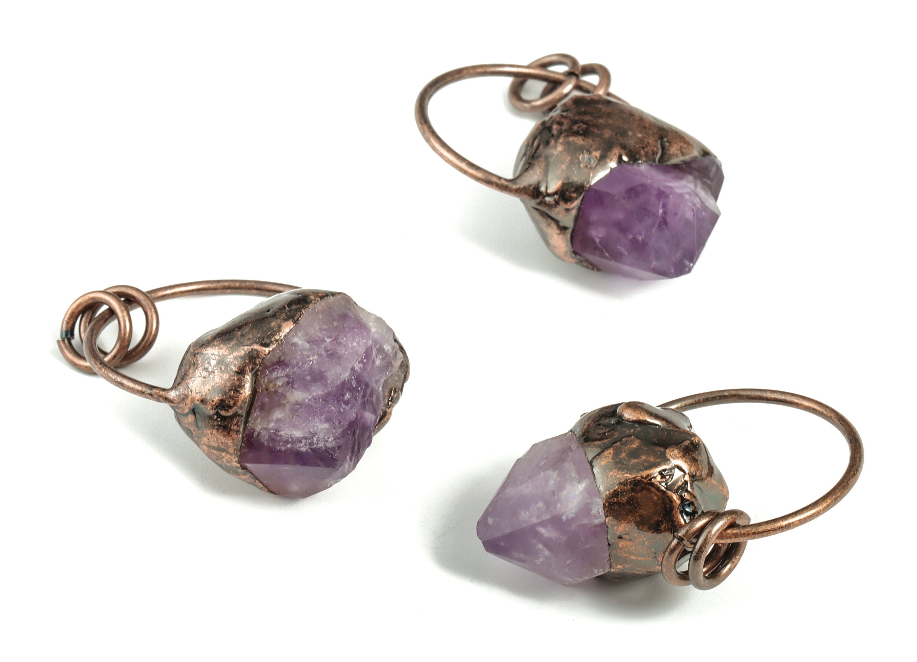 Purple Amethyst Pendant Charms – Amethyst Earrings Charm - Average Size – DIY Jewelry Making Supplies - 41.77x29.59x15.06mm - NS1343 - DOMEDBAZAAR