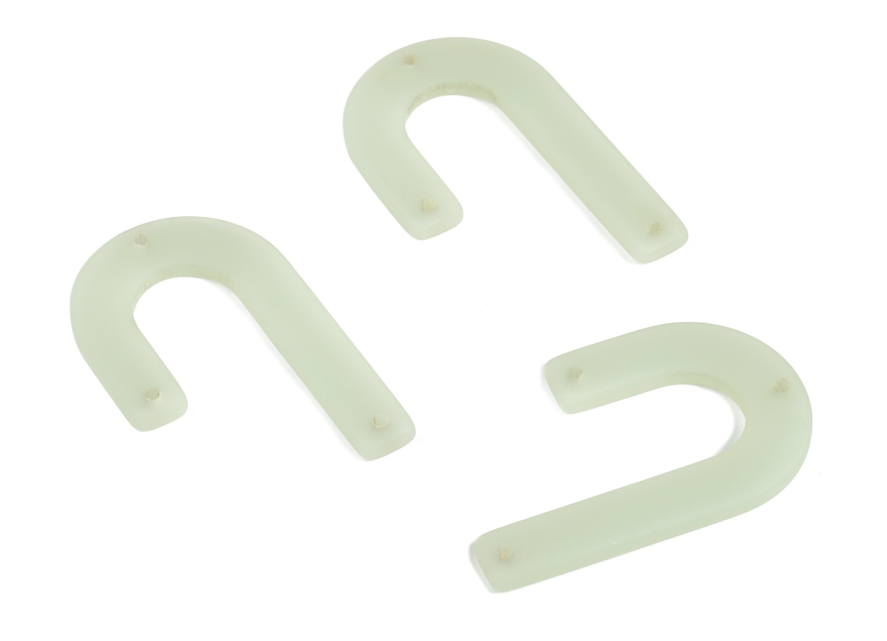 Acrylic Geometric Earring Connector- Matte U Acrylic Charms- Jewelry Supplies- 3 Holes - Color Code: A647 - 34.33x21.59x2.63mm - AC2267-A647 - DOMEDBAZAAR