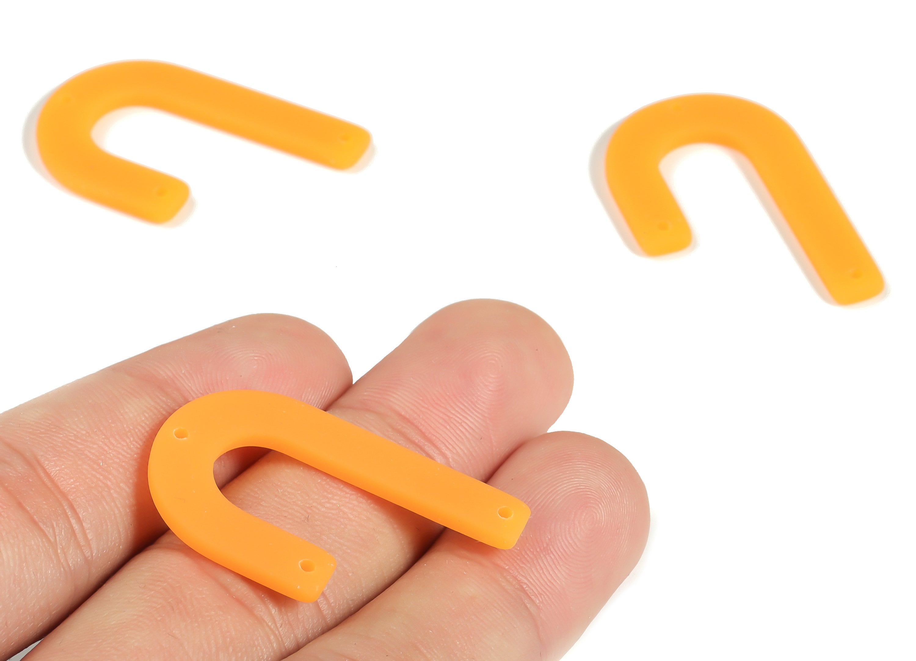 Acrylic Geometric Earring Connector- Matte U Acrylic Charms- Jewelry Supplies- 3 Holes - Color Code: A650 - 34.55x21.67x2.59mm - AC2267-A650 - DOMEDBAZAAR