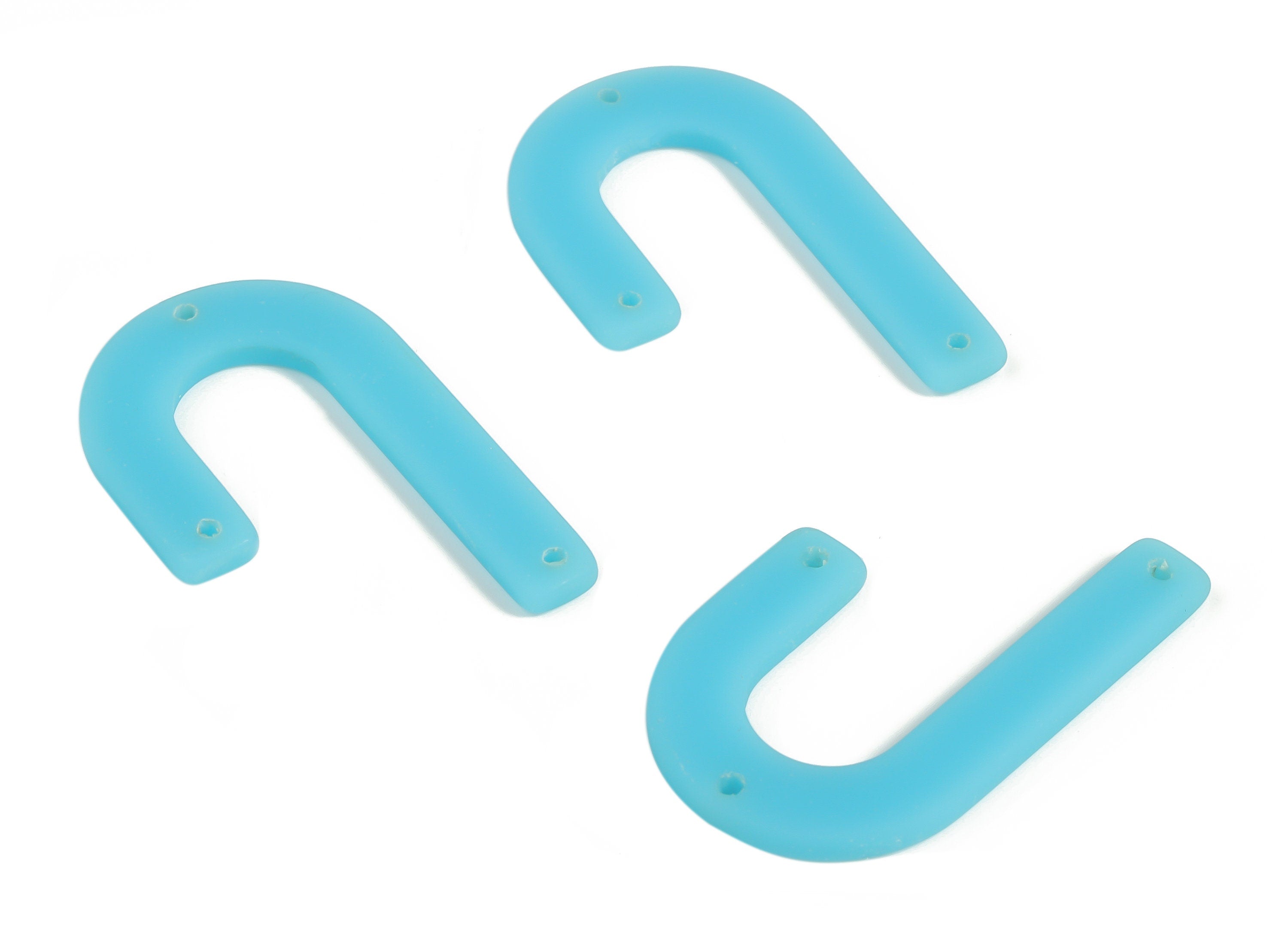 Acrylic Geometric Earring Connector- Matte U Acrylic Charms- Jewelry Supplies- 3 Holes - Color Code: A644 - 34.47x21.51x2.60mm - AC2267-A644 - DOMEDBAZAAR