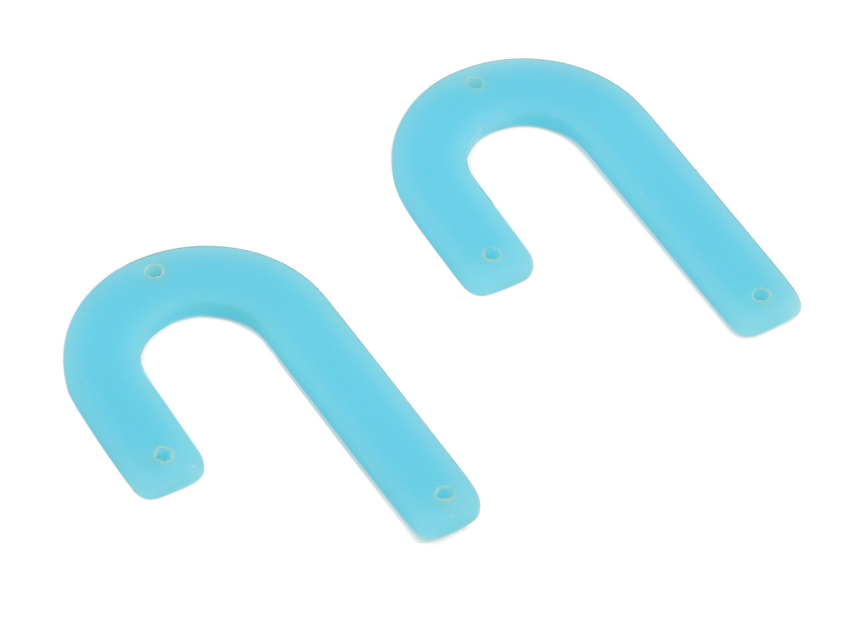 Acrylic Geometric Earring Connector- Matte U Acrylic Charms- Jewelry Supplies- 3 Holes - Color Code: A644 - 34.47x21.51x2.60mm - AC2267-A644 - DOMEDBAZAAR