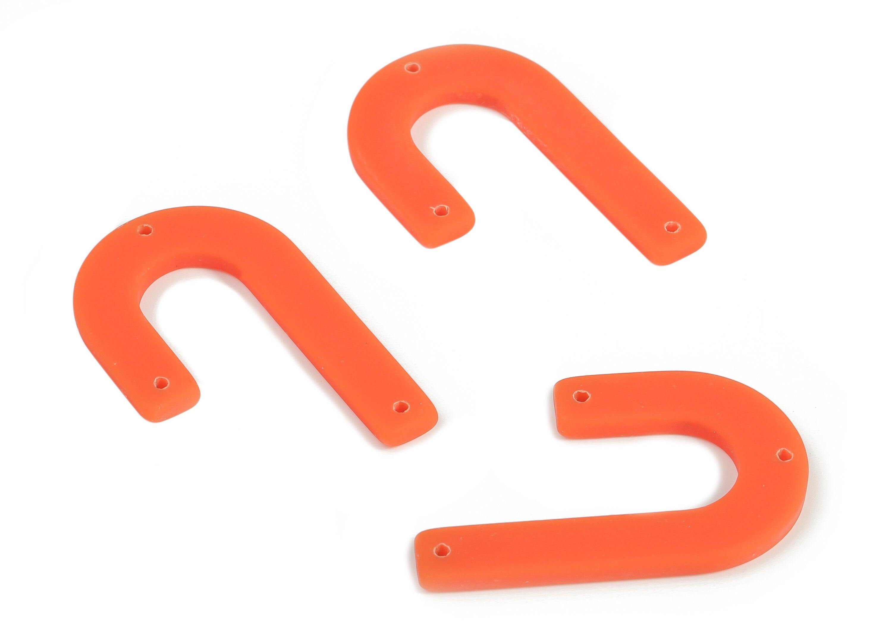 Acrylic Geometric Earring Connector- Matte U Acrylic Charms- Jewelry Supplies- 3 Holes - Color Code: A641 - 34.55x21.39x2.73mm - AC2267-A641 - DOMEDBAZAAR