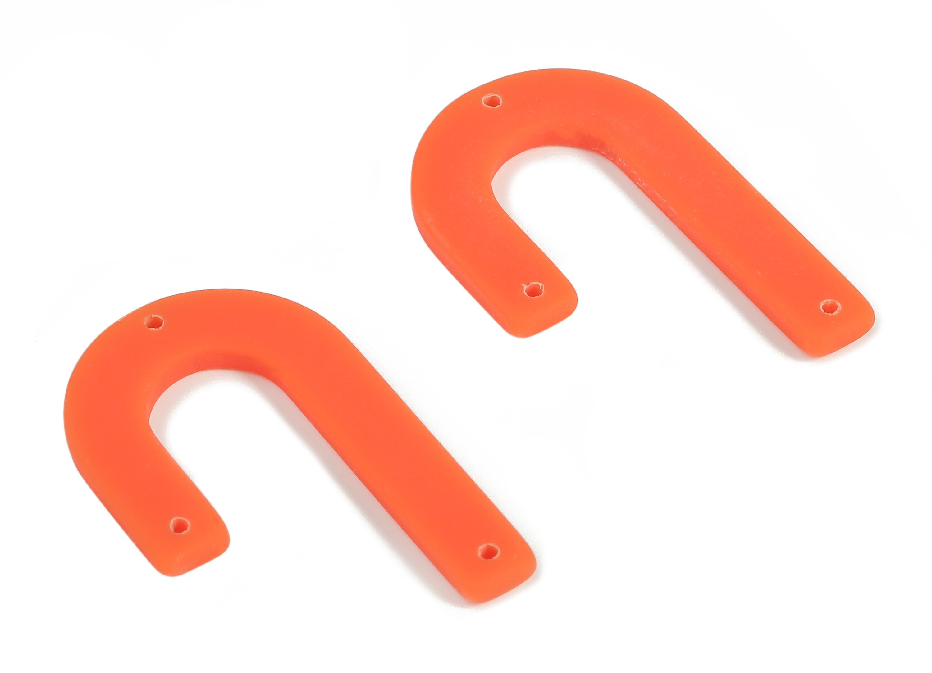 Acrylic Geometric Earring Connector- Matte U Acrylic Charms- Jewelry Supplies- 3 Holes - Color Code: A641 - 34.55x21.39x2.73mm - AC2267-A641 - DOMEDBAZAAR