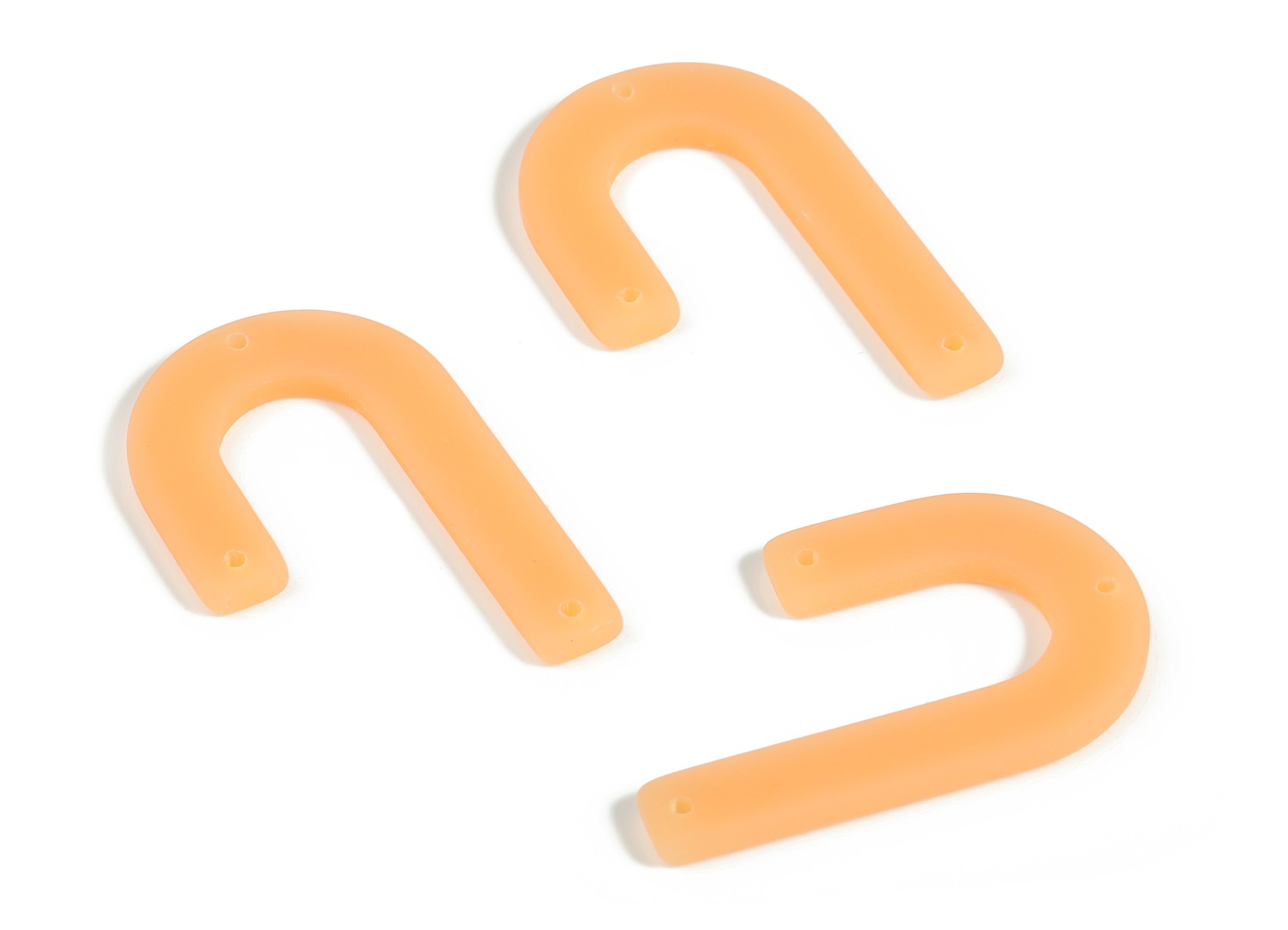 Acrylic Geometric Earring Connector- Matte U Acrylic Charms- Jewelry Supplies- 3 Holes - Color Code: A645 - 35.76x21.51x2.79mm - AC2267-A645 - DOMEDBAZAAR