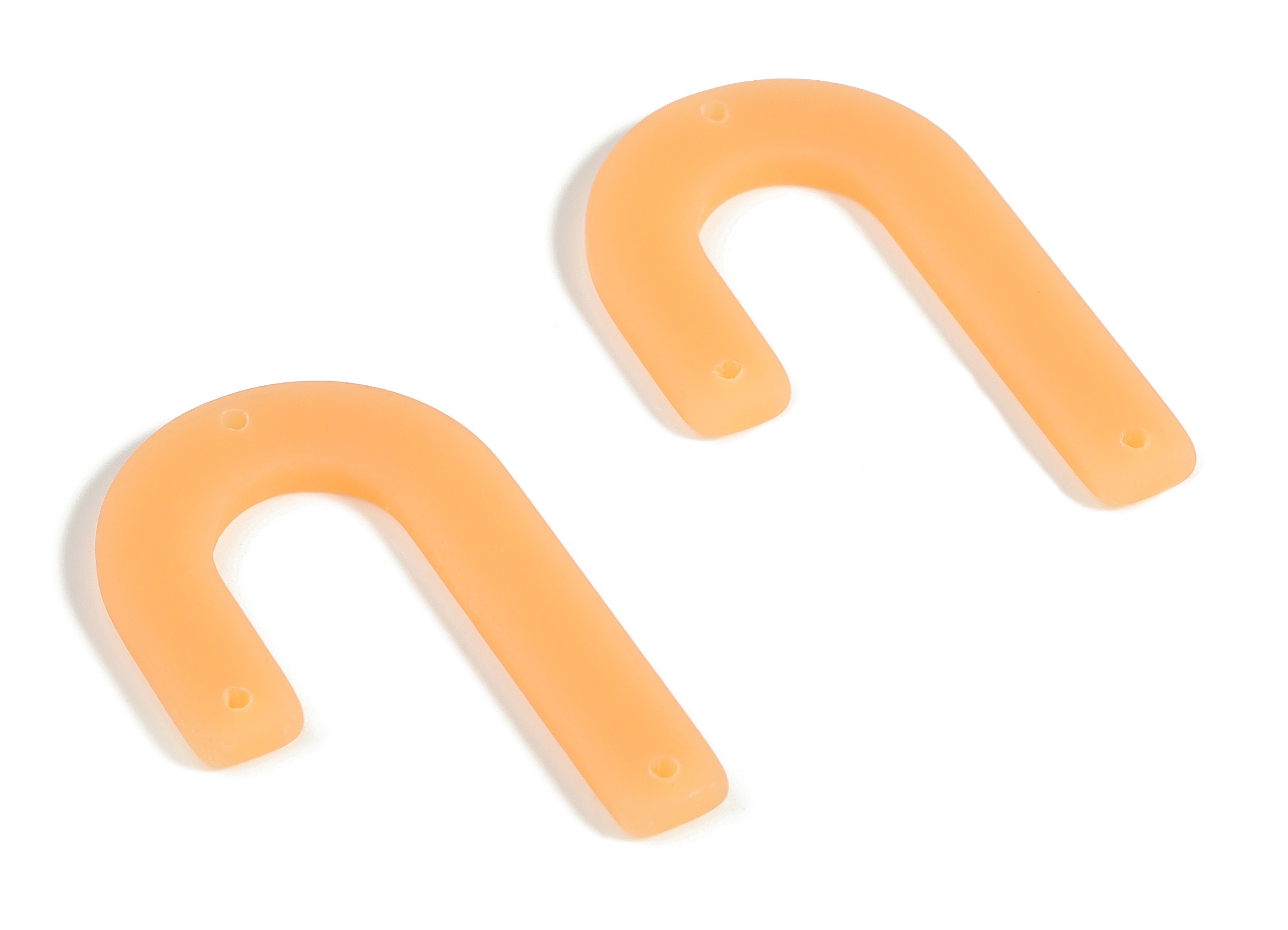 Acrylic Geometric Earring Connector- Matte U Acrylic Charms- Jewelry Supplies- 3 Holes - Color Code: A645 - 35.76x21.51x2.79mm - AC2267-A645 - DOMEDBAZAAR