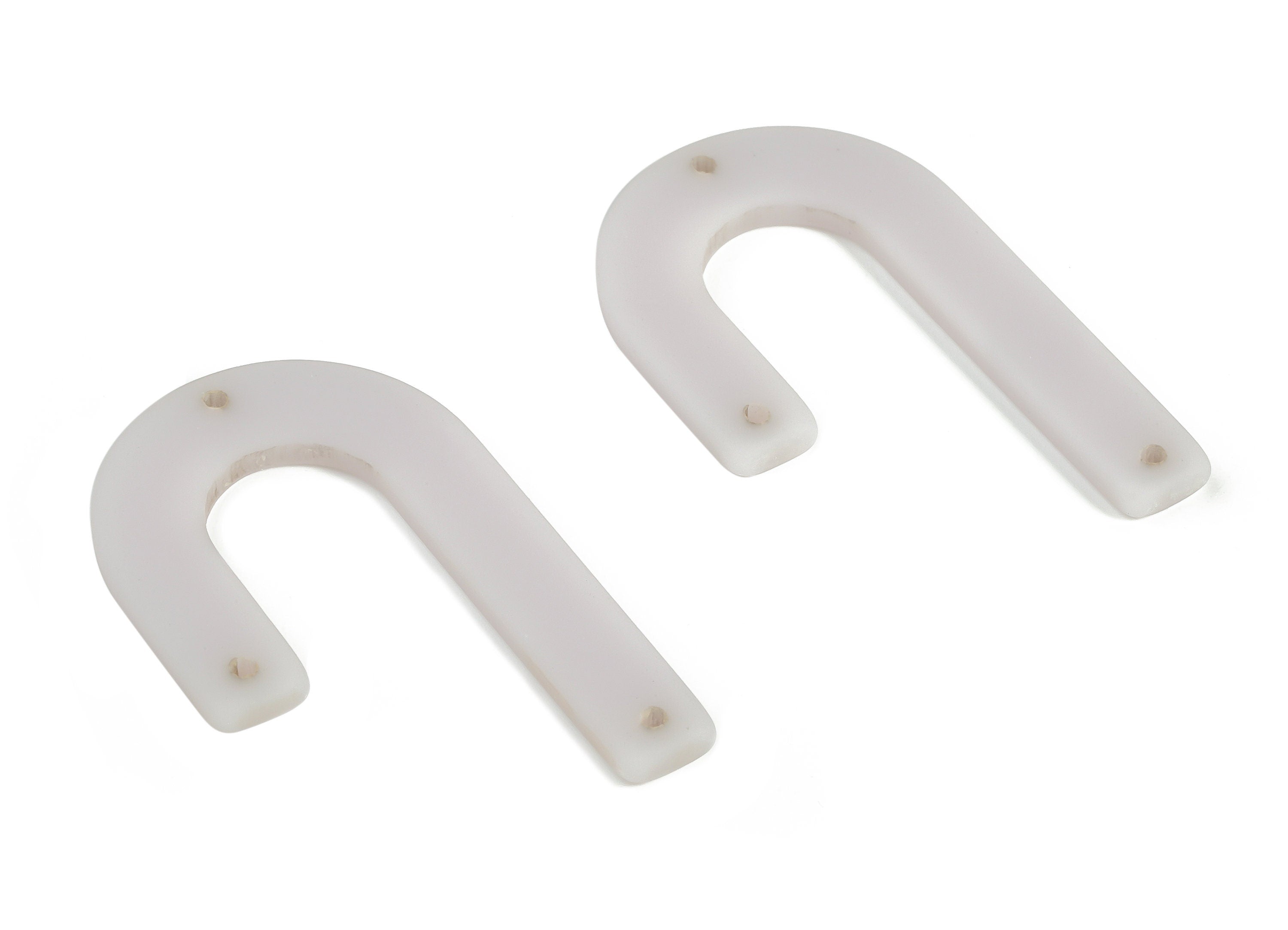 Acrylic Geometric Earring Connector- Matte U Acrylic Charms- Jewelry Supplies- 3 Holes - Color Code: A648 - 35.37x21.60x2.57mm - AC2267-A648 - DOMEDBAZAAR