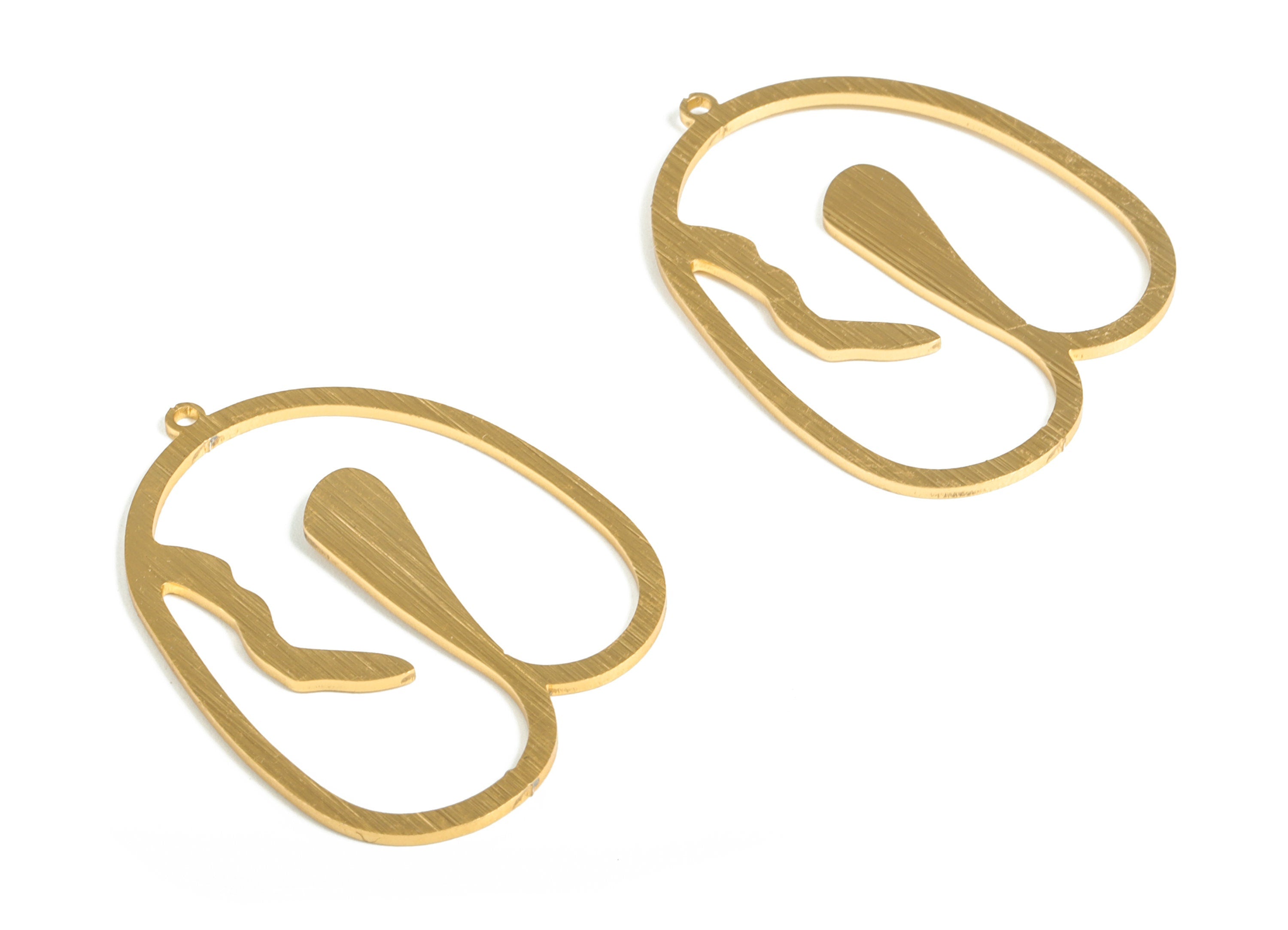 Aluminum Irregular Earring Charms - Aluminum Irregular Pendant - Anodized Aluminium Charm - Gold Tone Plated - 43.5x32.6x1.1mm - AA1152C - DOMEDBAZAAR