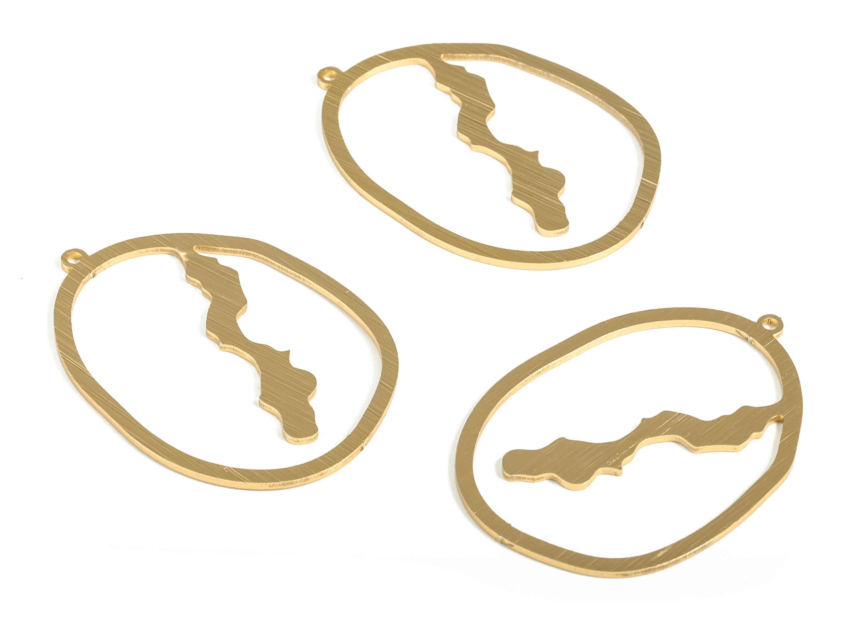 Aluminum Irregular Earring Charms - Aluminum Irregular Pendant - Anodized Aluminium Charm - Gold Tone Plated - 43.07x30.71x1.1mm - AA1156C - DOMEDBAZAAR