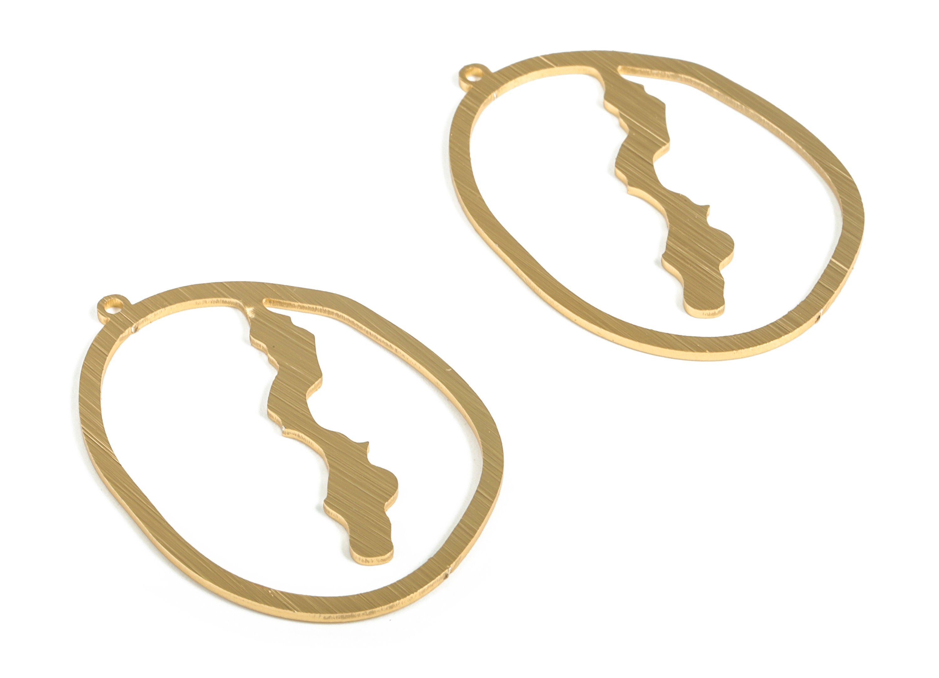 Aluminum Irregular Earring Charms - Aluminum Irregular Pendant - Anodized Aluminium Charm - Gold Tone Plated - 43.07x30.71x1.1mm - AA1156C - DOMEDBAZAAR