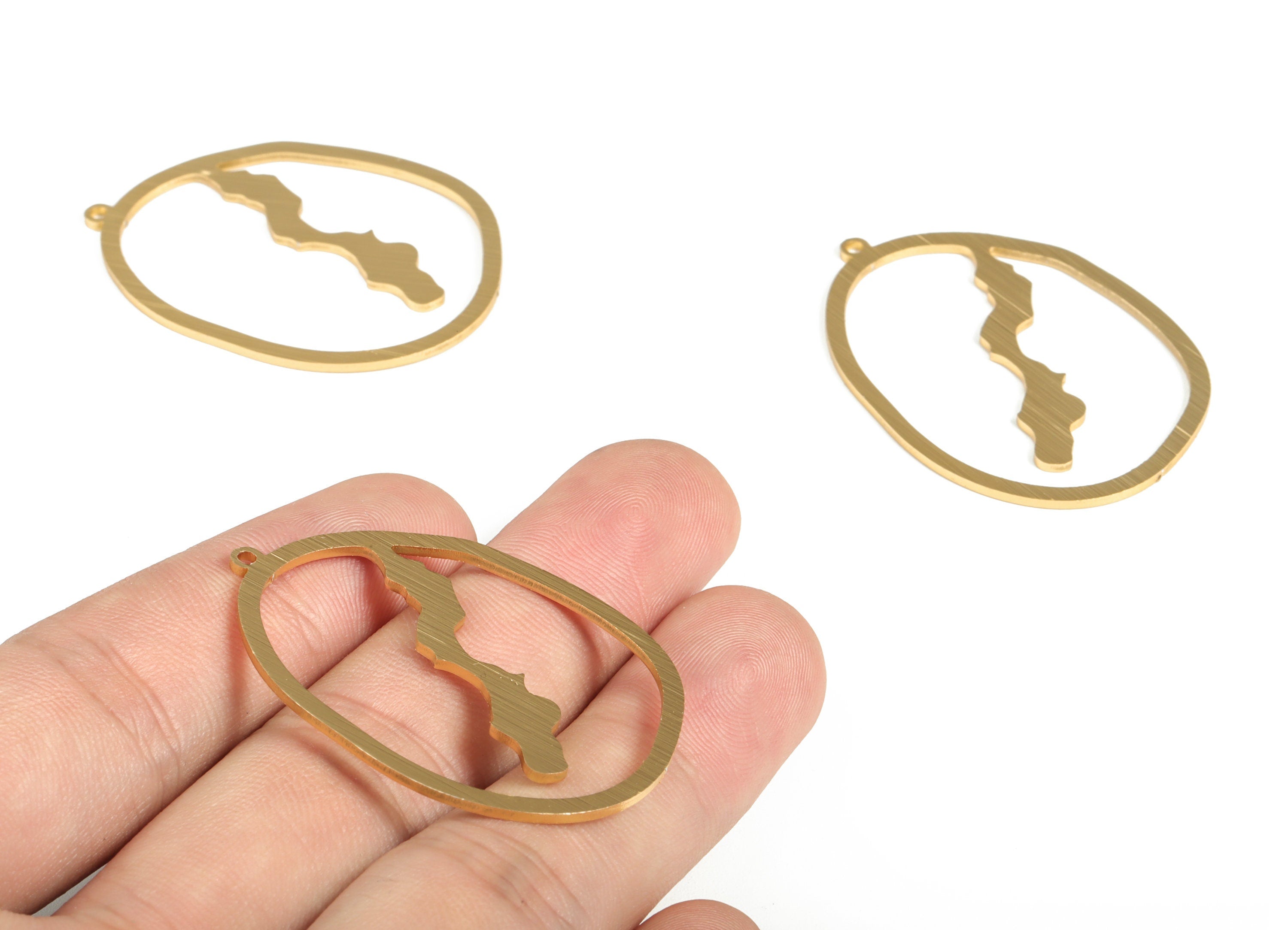 Aluminum Irregular Earring Charms - Aluminum Irregular Pendant - Anodized Aluminium Charm - Gold Tone Plated - 43.07x30.71x1.1mm - AA1156C - DOMEDBAZAAR