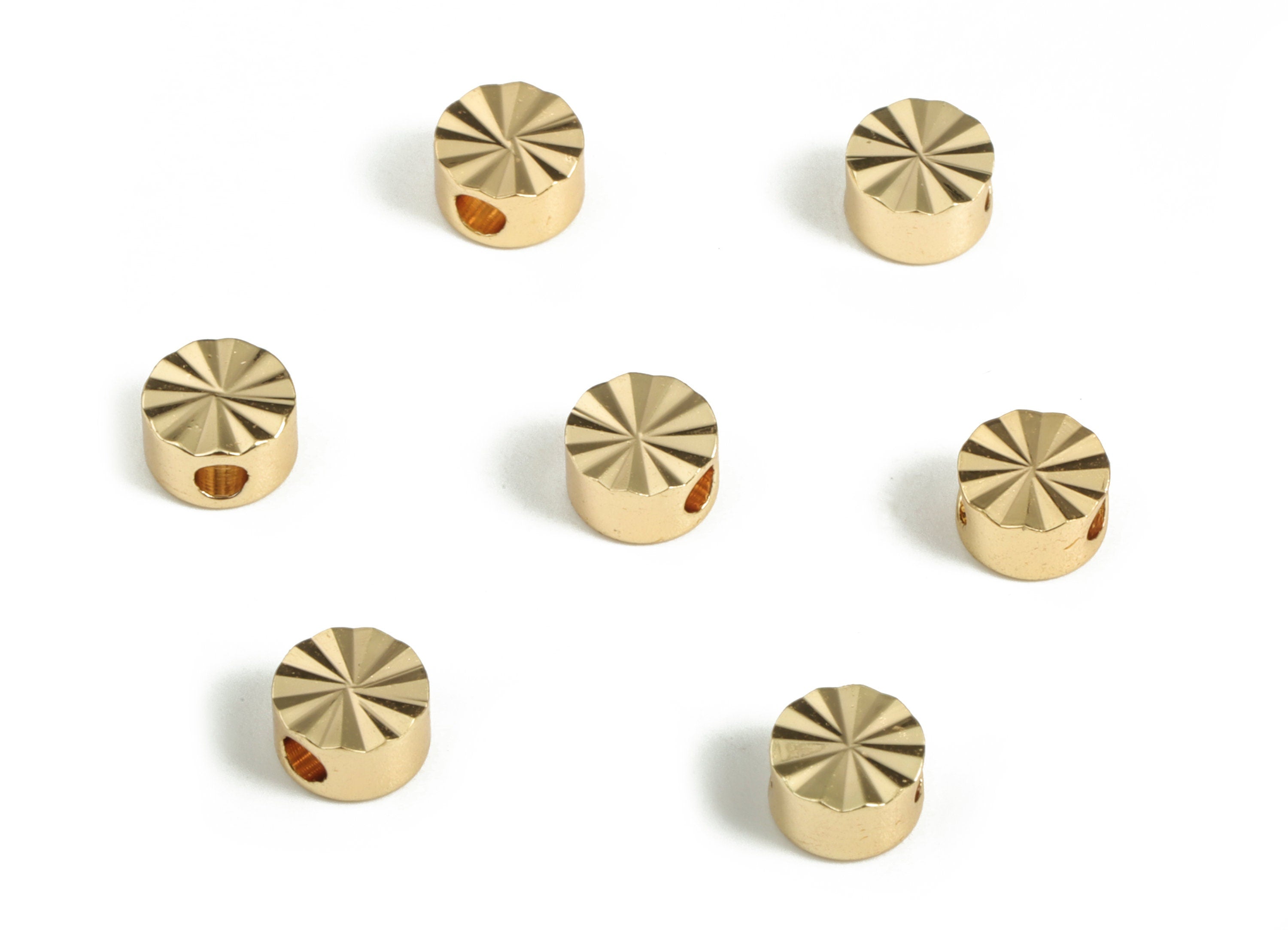 Gold Plated Round Beads - Sun Shine Beads - Brass Round Beads - 18K Real Gold Plated Brass - Jewelry Supplies - 4.92x4.92x3.06mm - RGP3139 - DOMEDBAZAAR