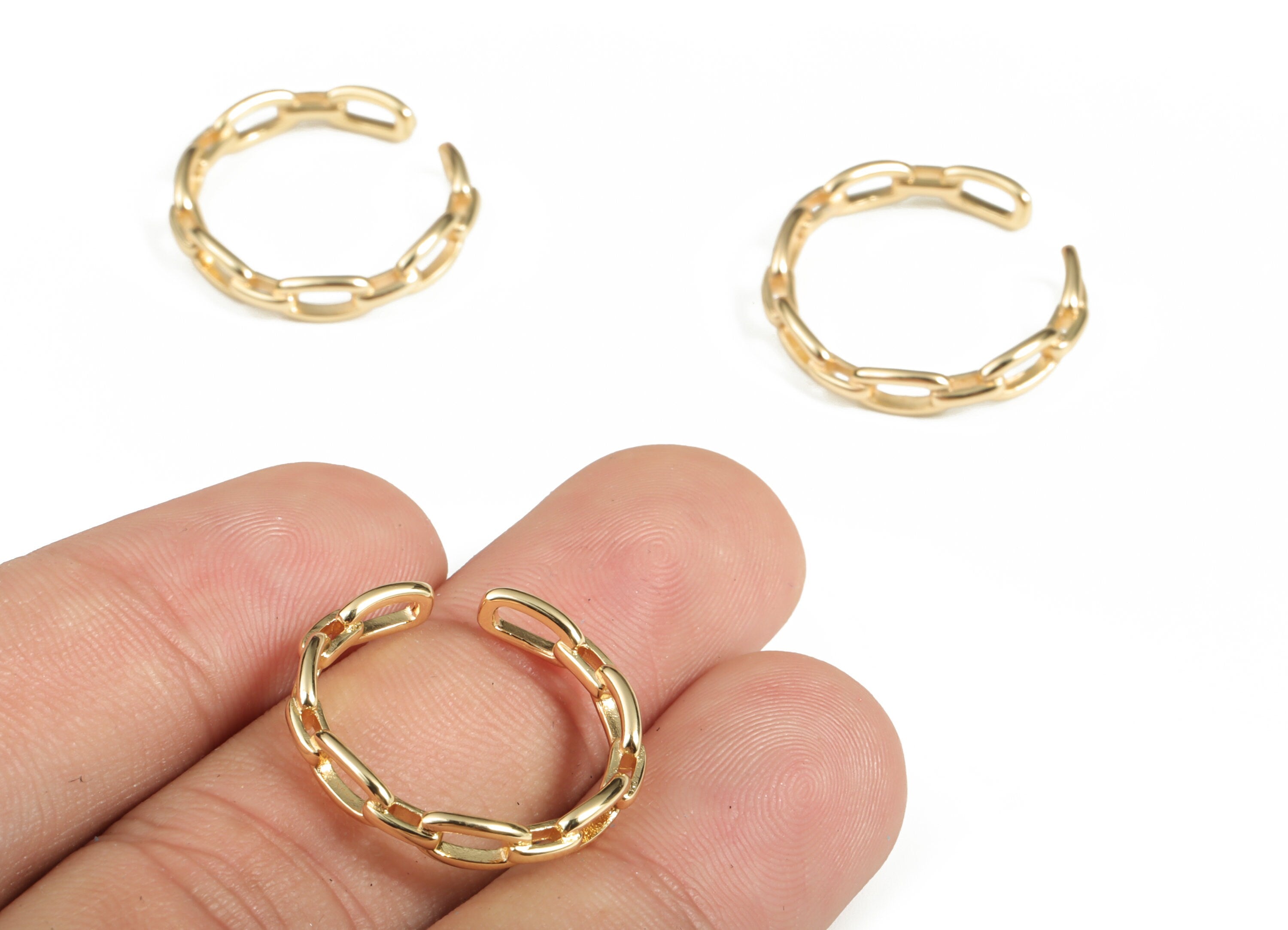 Gold Ear Cuff – Ear Cuff No Piercing – Non Pierced Earrings – Fake Helix Piercing - 18K Real Gold Plated Brass - 22.77×20.95×2.41mm- RGP3033 - DOMEDBAZAAR