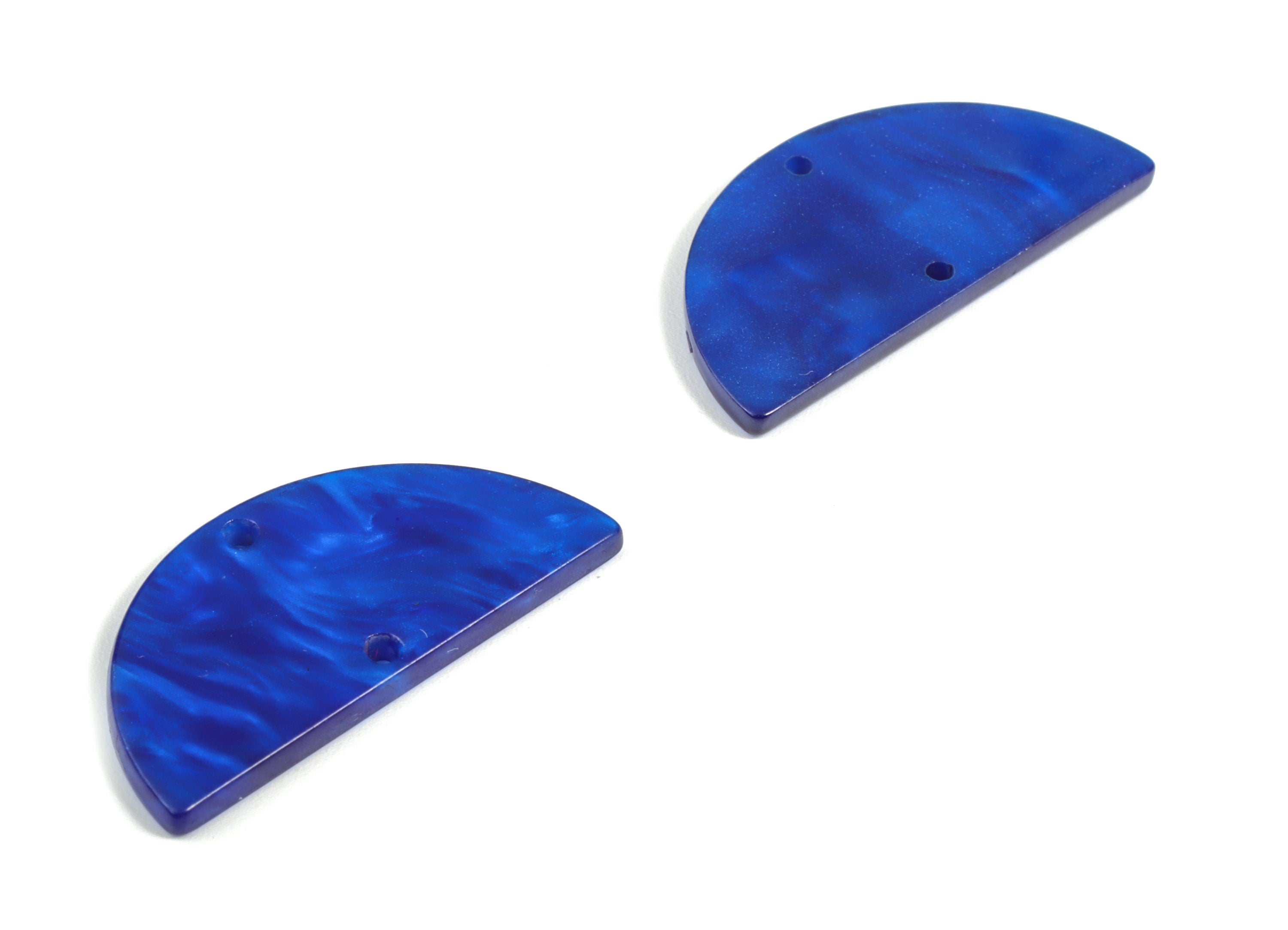 Acrylic Semicircle Earring Connectors - Acrylic Half Moon Charms - 2 Holes - Jewelry Supplies - Color Code:A602- 34x17x2.3mm - AC1218-A602 - DOMEDBAZAAR