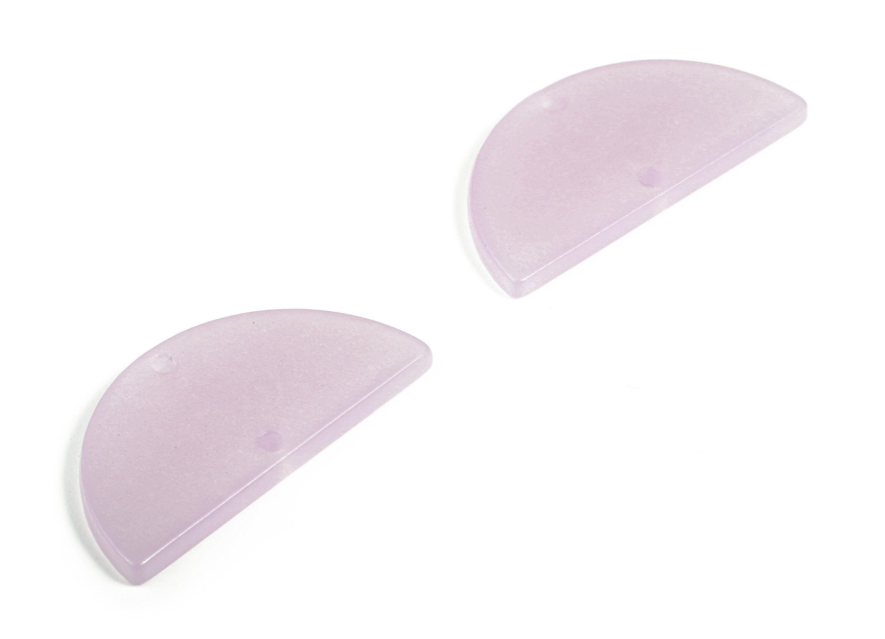 Acrylic Semicircle Earring Connectors - Acrylic Half Moon Charms - 2 Holes - Jewelry Supplies - Color Code:A613 - 34x17x2.2mm - AC1218-A613 - DOMEDBAZAAR