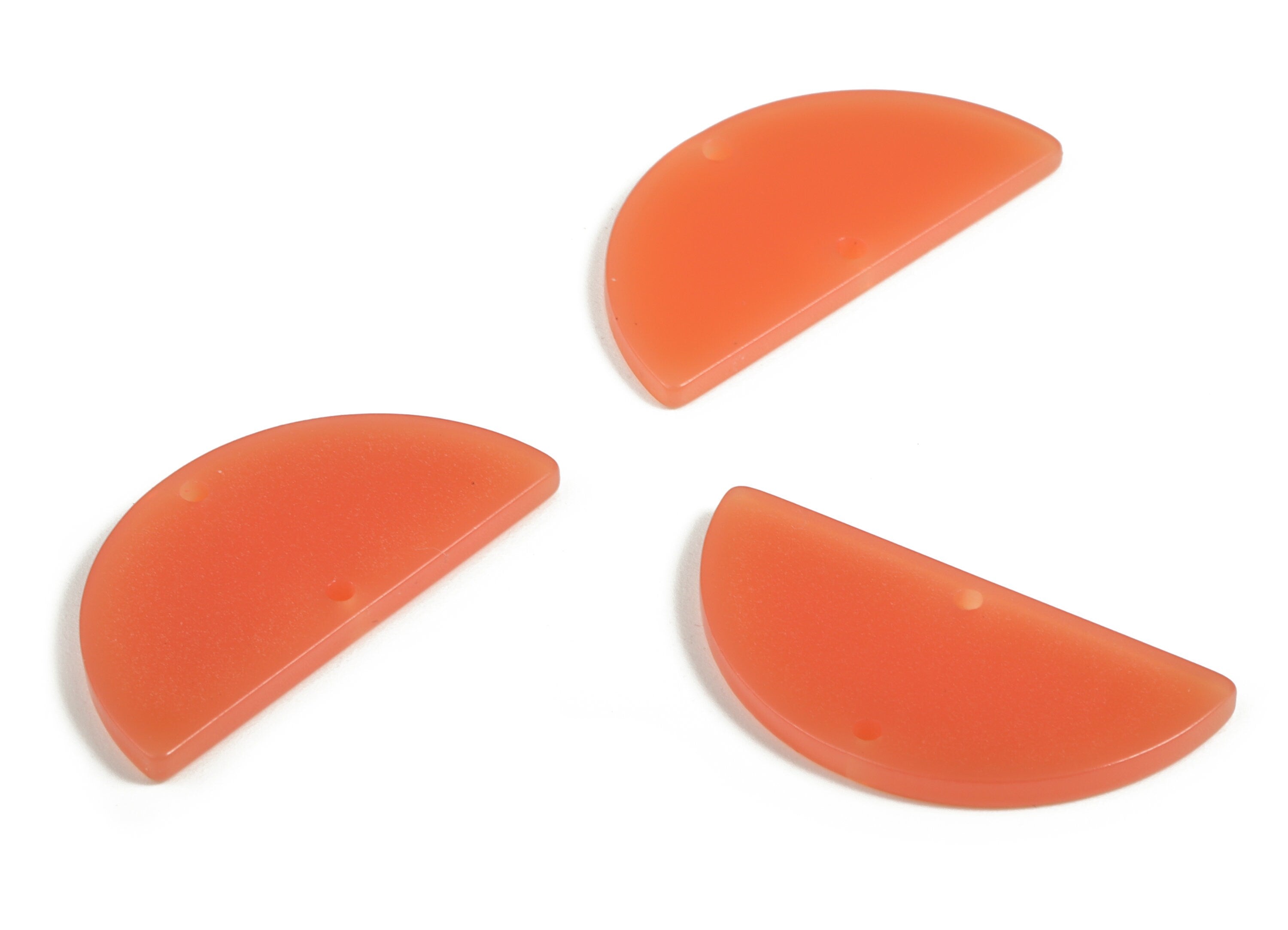 Acrylic Semicircle Earring Connectors - Acrylic Half Moon Charms - 2 Holes - Jewelry Supplies - Color Code:A614 - 34x17x2.2mm - AC1218-A614 - DOMEDBAZAAR