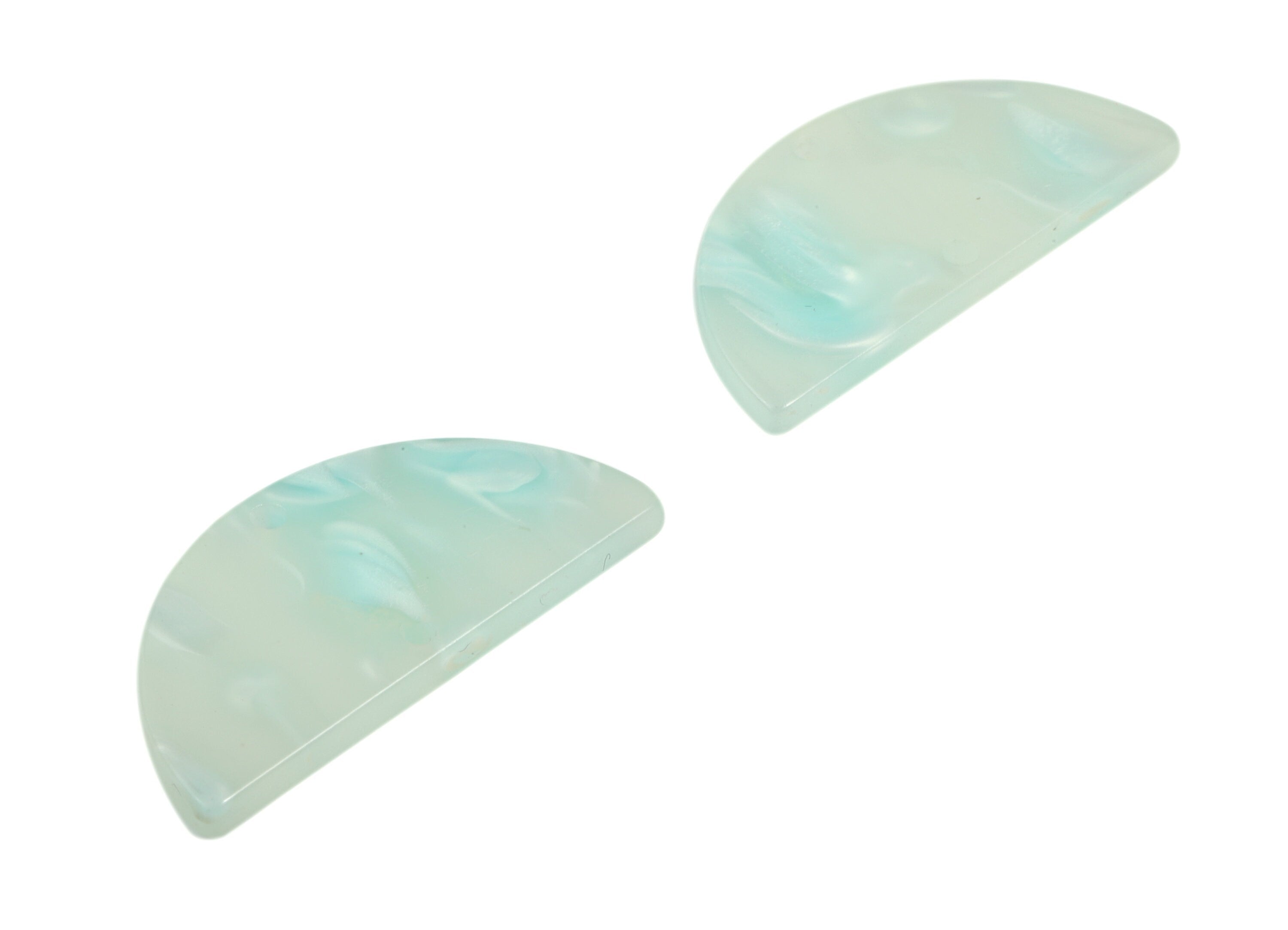 Acrylic Semicircle Earring Connectors - Acrylic Half Moon Charms - 2 Holes - Jewelry Supplies - Color Code:A599 - 34x17x2.5mm - AC1218-A599 - DOMEDBAZAAR