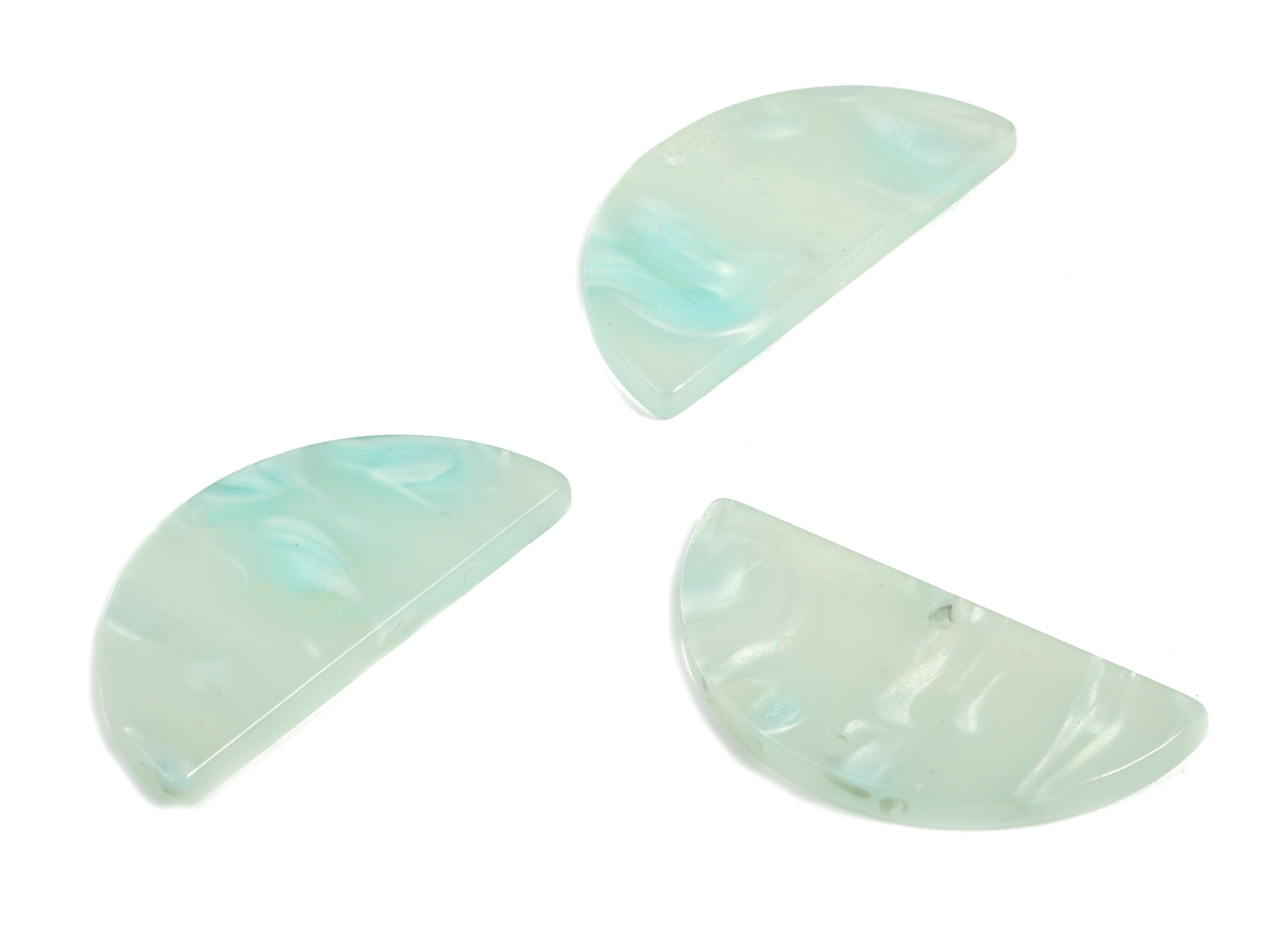 Acrylic Semicircle Earring Connectors - Acrylic Half Moon Charms - 2 Holes - Jewelry Supplies - Color Code:A599 - 34x17x2.5mm - AC1218-A599 - DOMEDBAZAAR