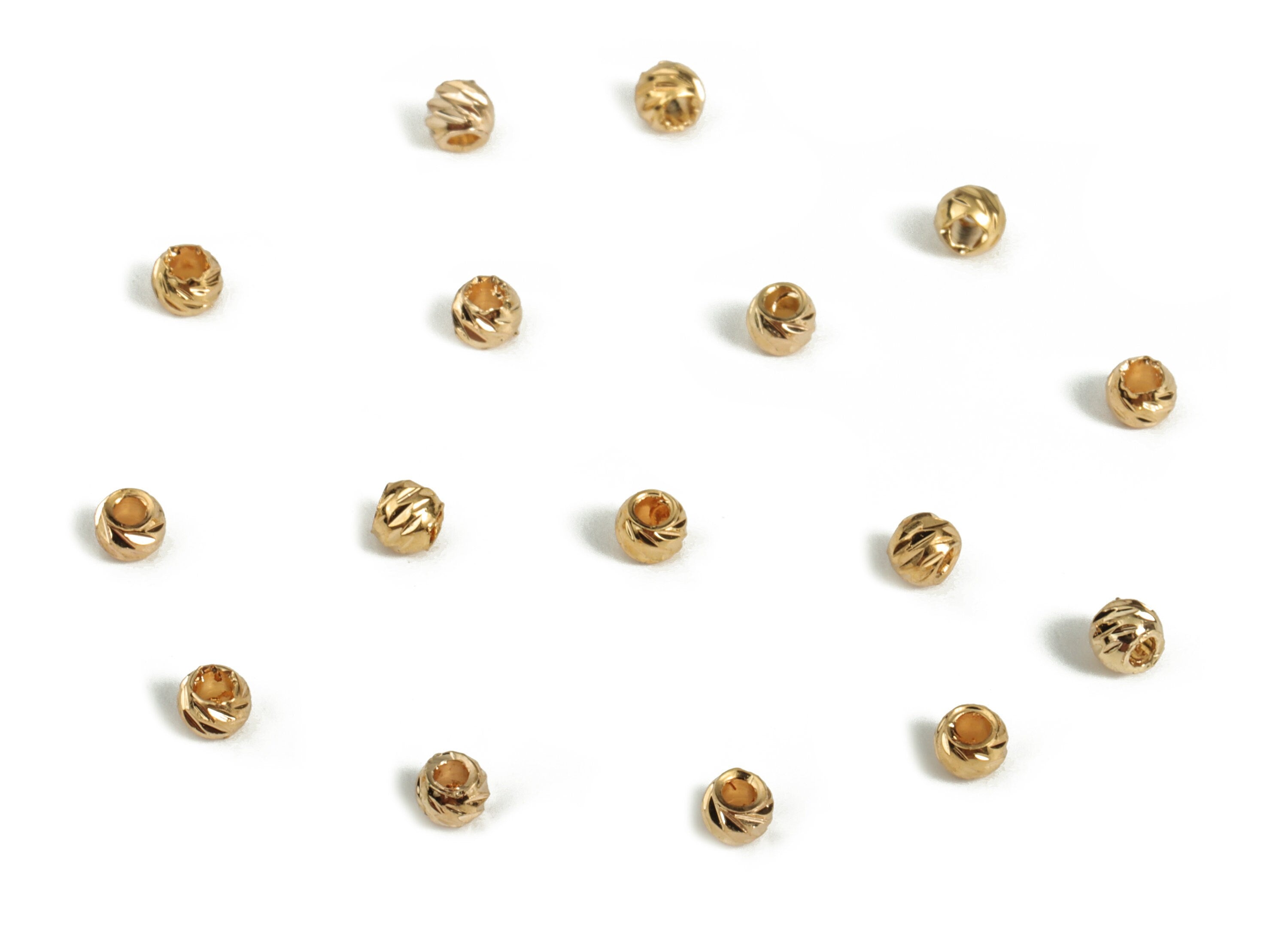 Brass Spacer Ball Beads - Gold Round Spacer Ball Beads - 18K Real Gold Plated Brass - Jewelry Making Supplies - 2.49x2.38mm - RGP3166 - DOMEDBAZAAR