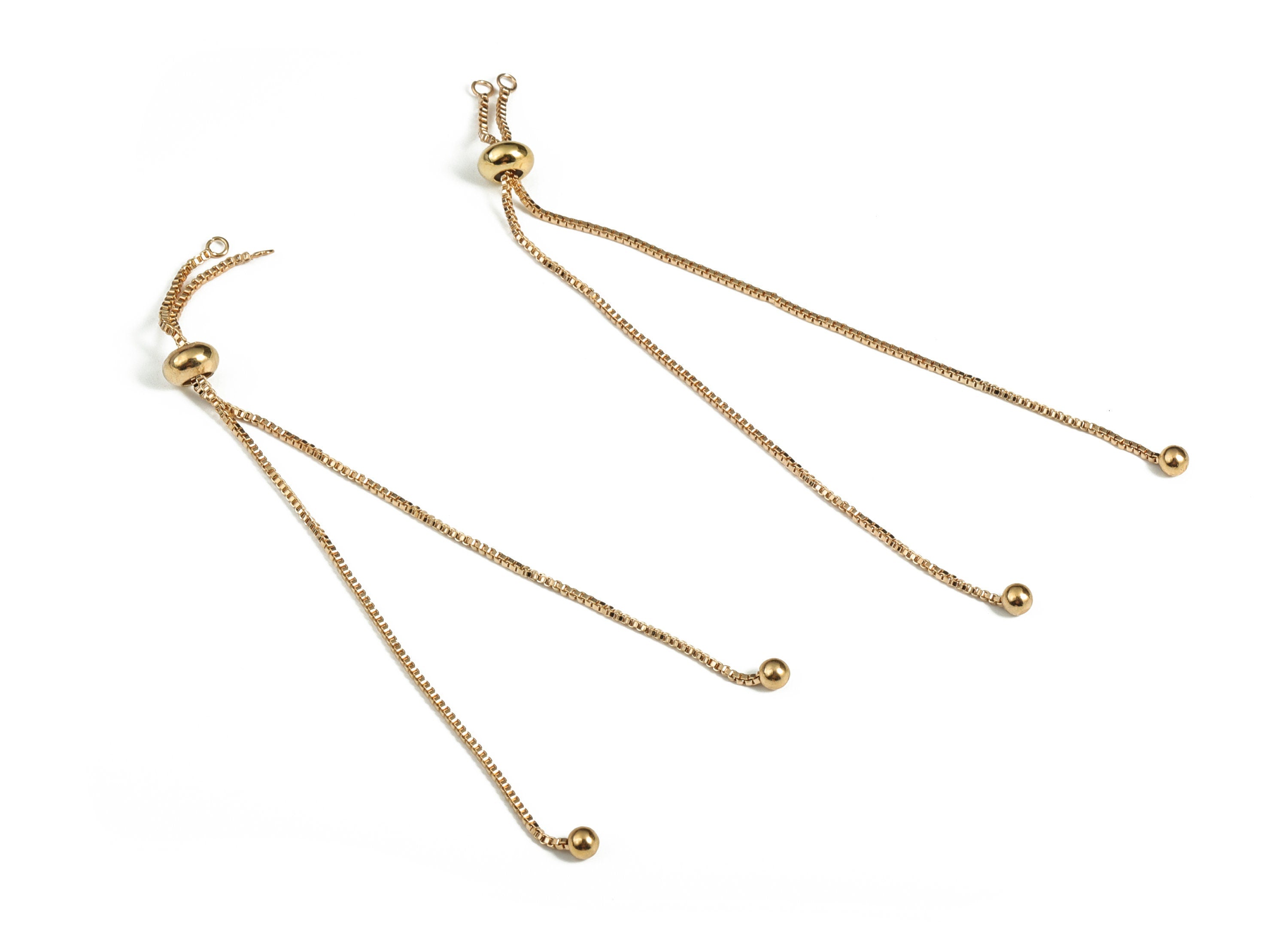 Brass Long Earrings - Long Gold Earrings - Statement Earrings -18K Real Gold Plated Brass - Jewelry Supplies - 113.66x7.42x4.15mm - RGP3124 - DOMEDBAZAAR