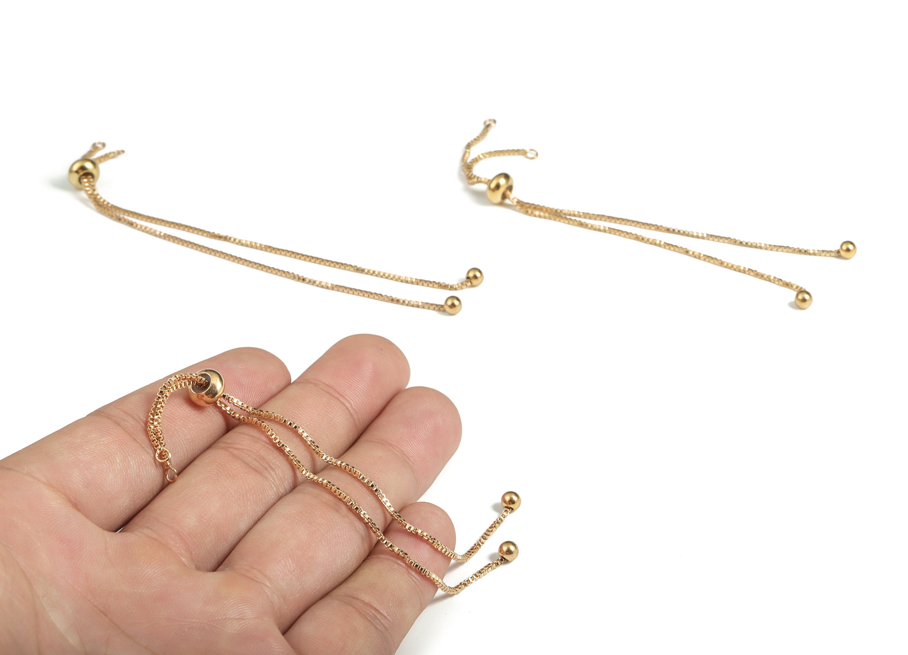 Brass Long Earrings - Long Gold Earrings - Statement Earrings -18K Real Gold Plated Brass - Jewelry Supplies - 113.66x7.42x4.15mm - RGP3124 - DOMEDBAZAAR