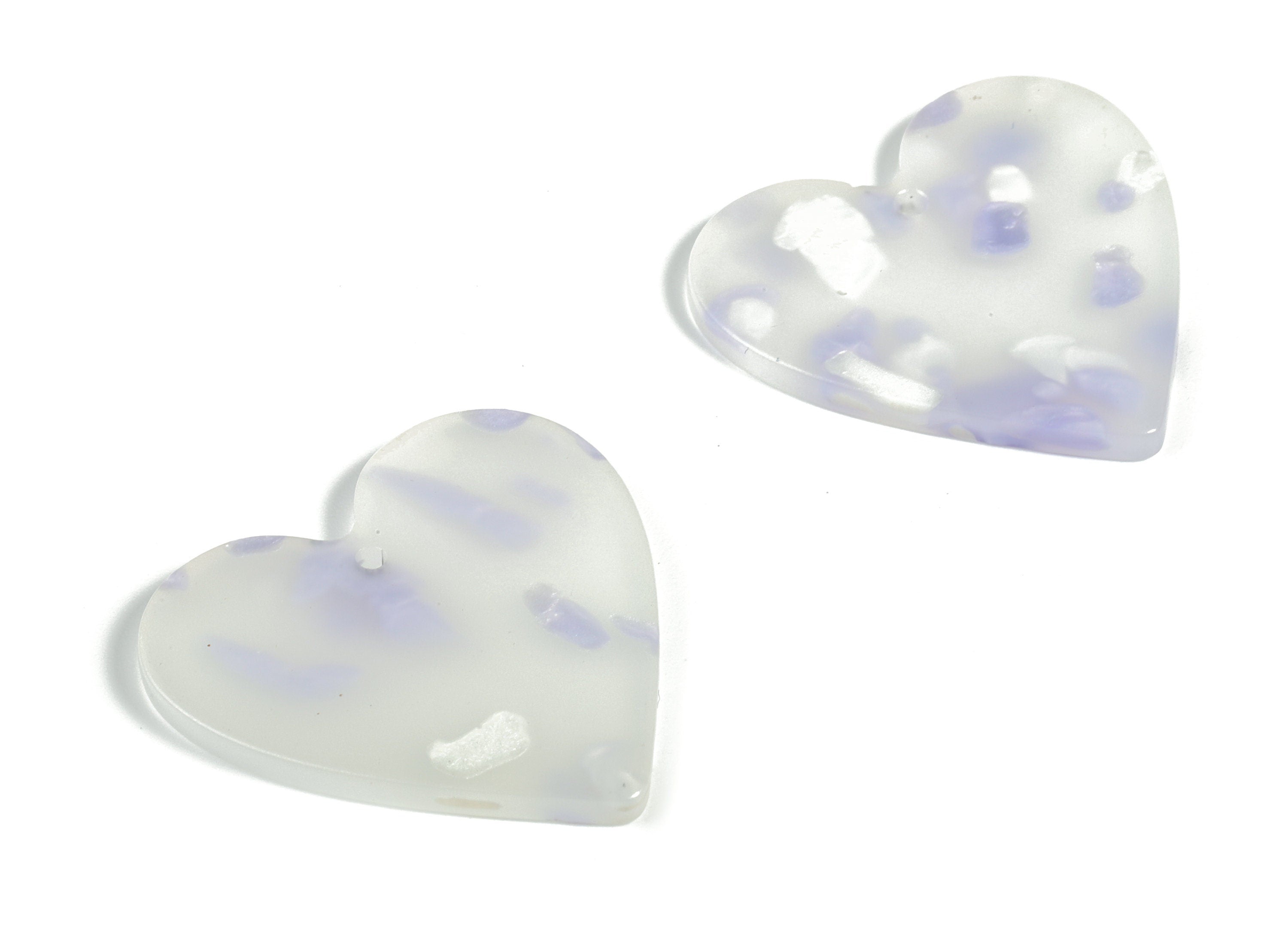 Acrylic Heart Earring Charms - Heart Pendant - Earring Findings - Jewelry Supplies - Color Code: A595 - 31.65x31.19x2.39mm - AC1431-A595 - DOMEDBAZAAR