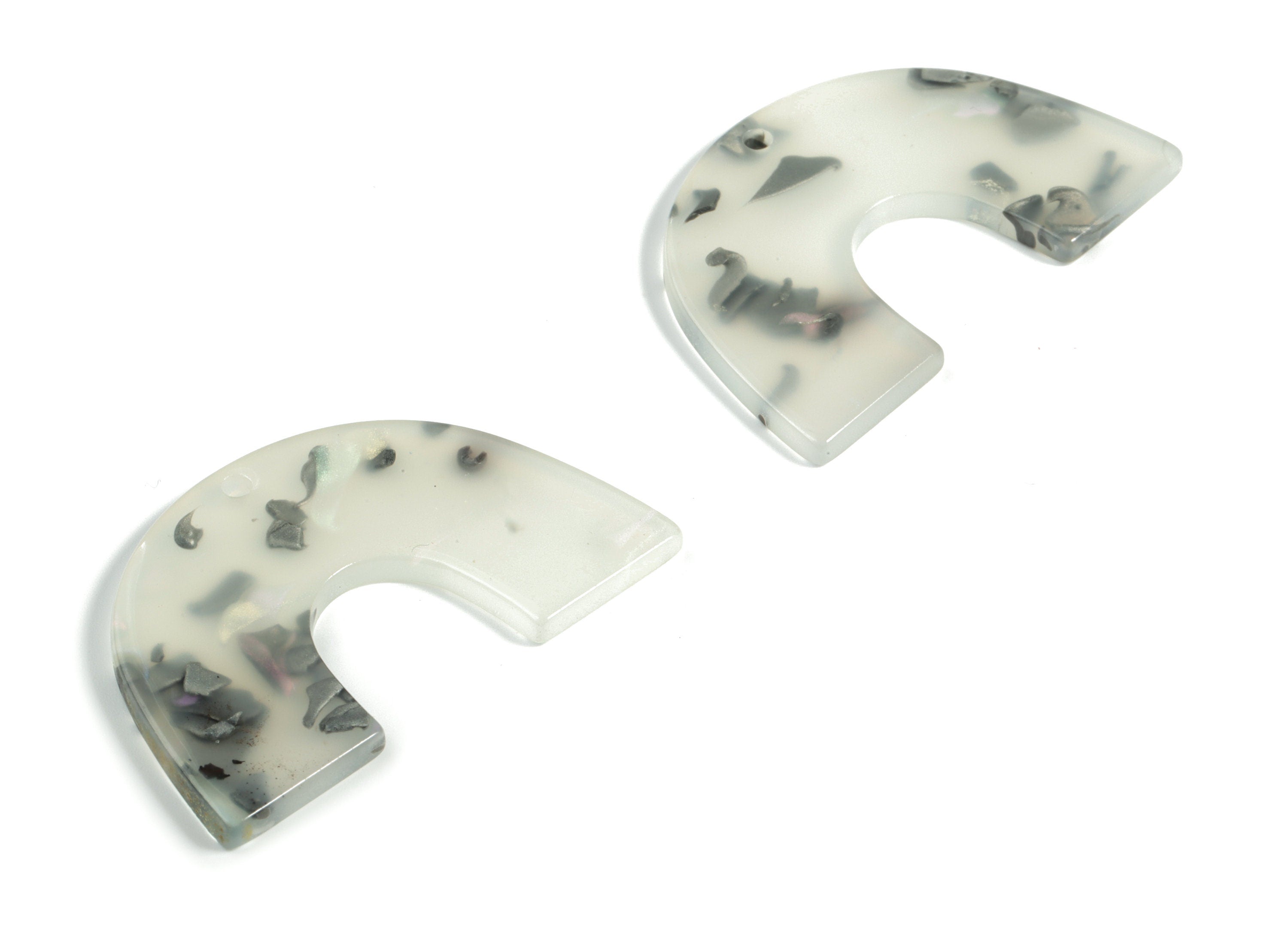 Acrylic Semicircle Earring Charms - Acrylic U Pandant - Earring Findings - Jewelry Supplies - Color Code:A606 - 40x25.8x2.5mm - AC2018-A606 - DOMEDBAZAAR