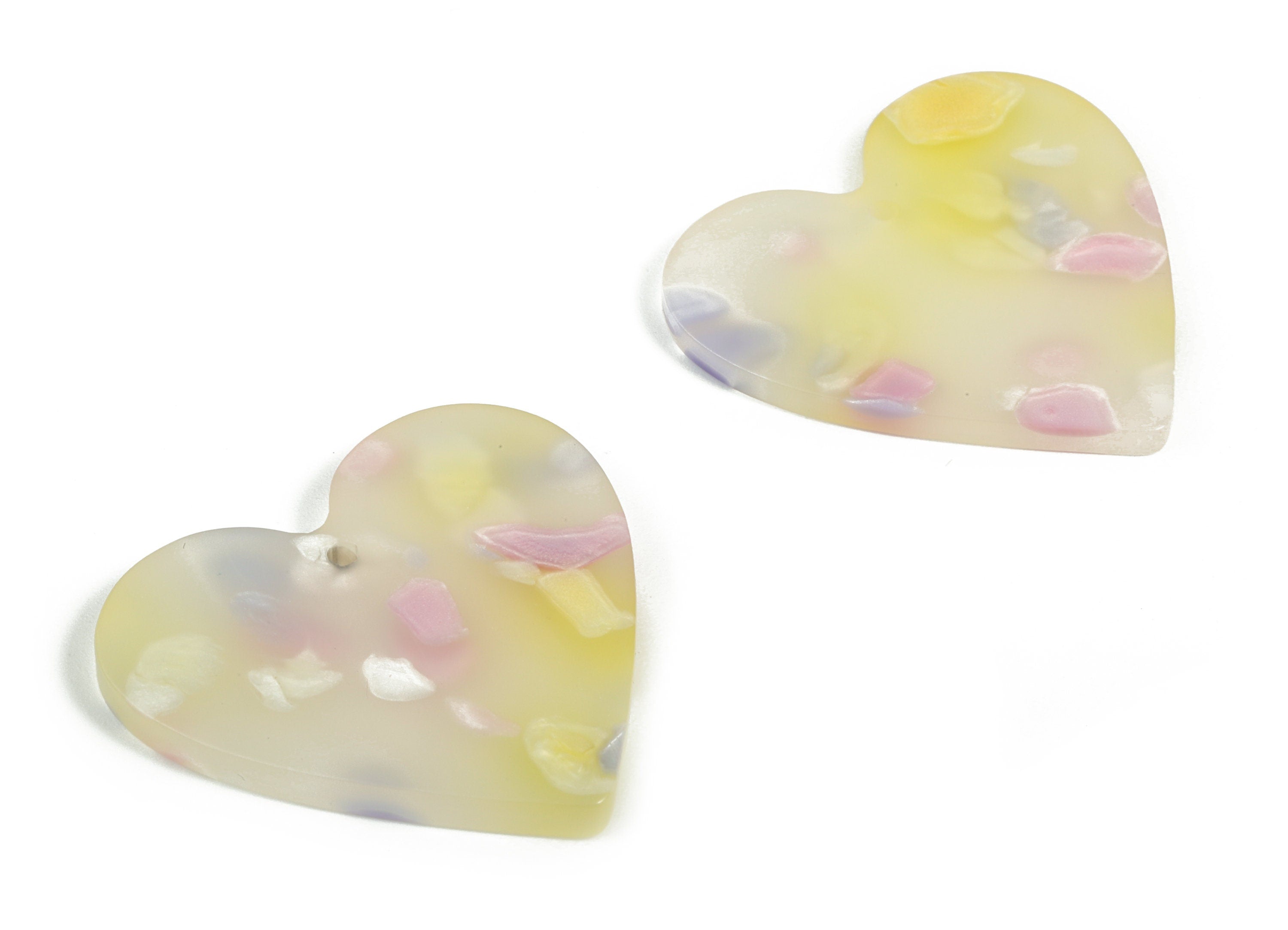 Acrylic Heart Earring Charms - Heart Pendant - Earring Findings - Jewelry Supplies - Color Code: A596 - 31.75x31.29x2.96mm - AC1431-A596 - DOMEDBAZAAR