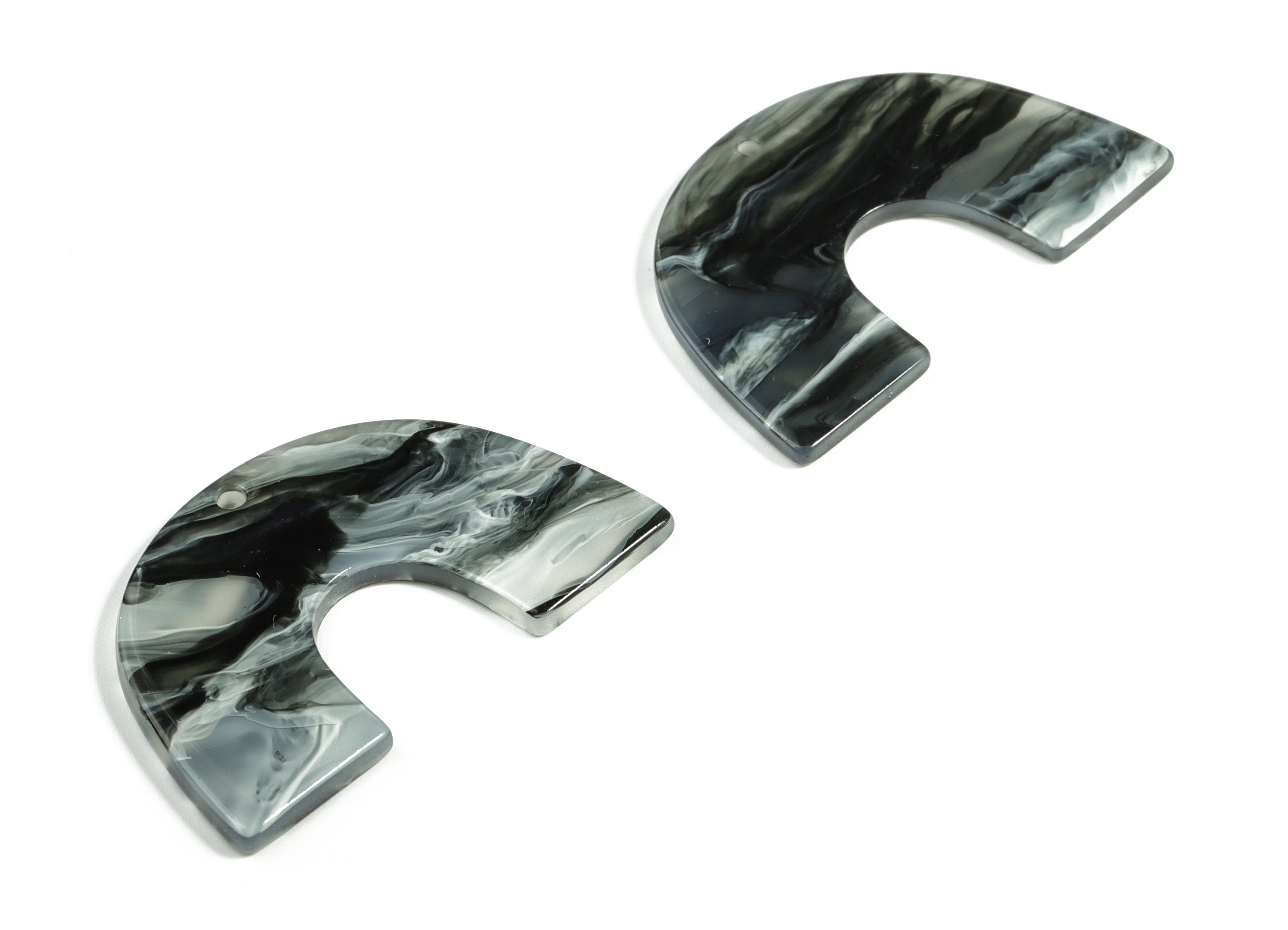 Acrylic Semicircle Earring Charms - Acrylic U Pendant - Jewelry Making Supplies - Color Code:A626 - 40.14x25.74x2.30mm - AC2018-A626 - DOMEDBAZAAR