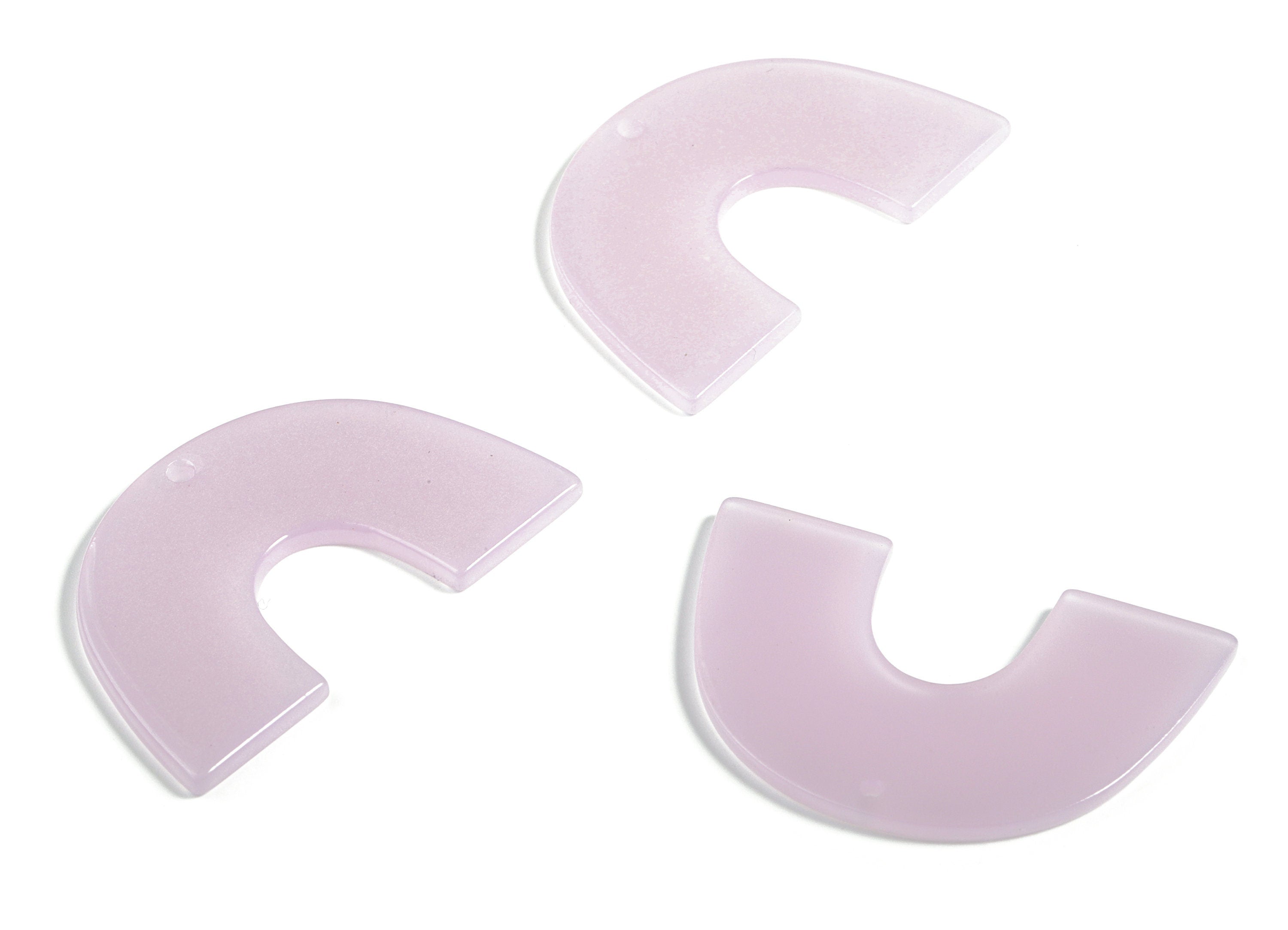 Acrylic Semicircle Earring Charms - Acrylic U Pendant Findings - Jewelry Supplies - Color Code: A613 - 40.34x25.72x2.23mm - AC2018-A613 - DOMEDBAZAAR