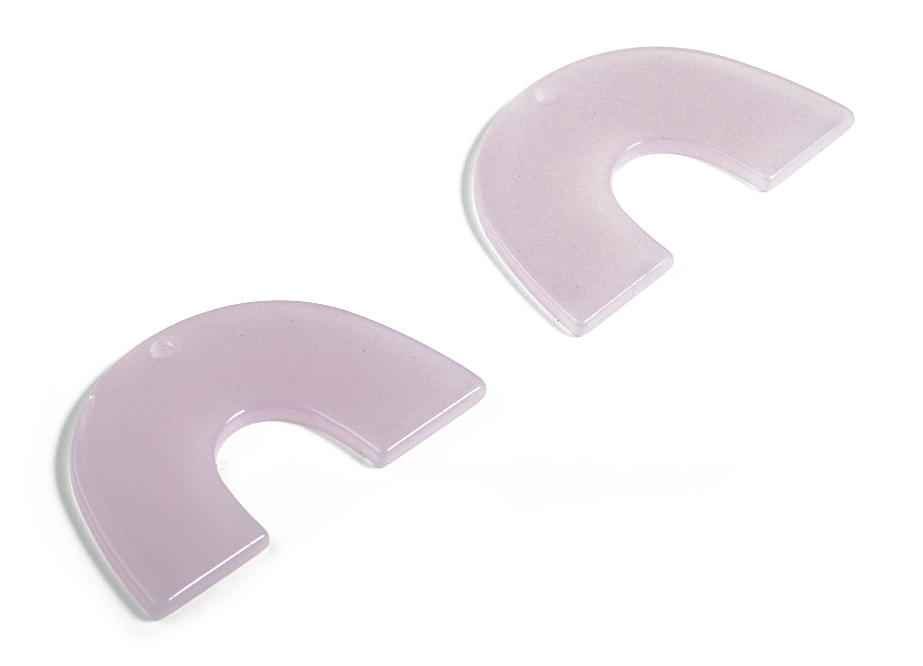 Acrylic Semicircle Earring Charms - Acrylic U Pendant Findings - Jewelry Supplies - Color Code: A613 - 40.34x25.72x2.23mm - AC2018-A613 - DOMEDBAZAAR