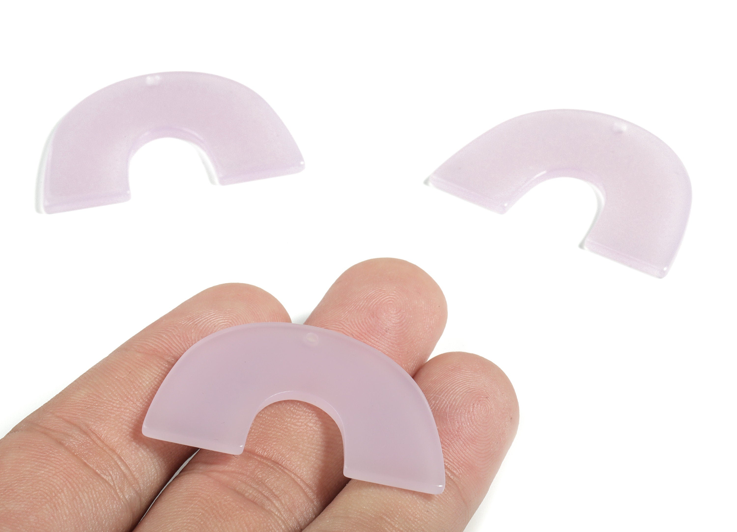 Acrylic Semicircle Earring Charms - Acrylic U Pendant Findings - Jewelry Supplies - Color Code: A613 - 40.34x25.72x2.23mm - AC2018-A613 - DOMEDBAZAAR