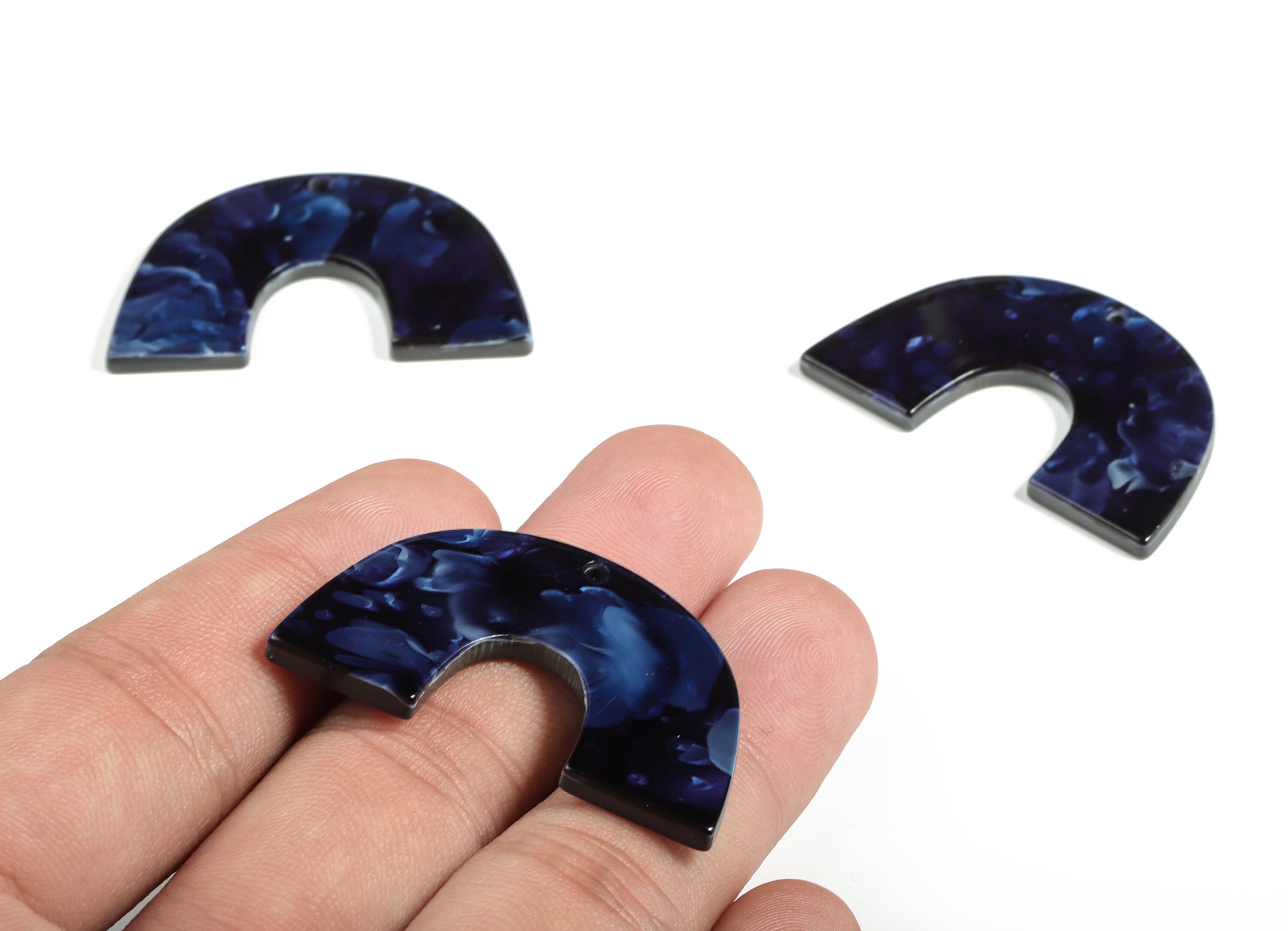 Acrylic Semicircle Earring Charm - Acrylic U Pendant - Earring Finding - Jewelry Supplies - Color Code:A634 - 40x25.82x2.65mm - AC2018-A634 - DOMEDBAZAAR