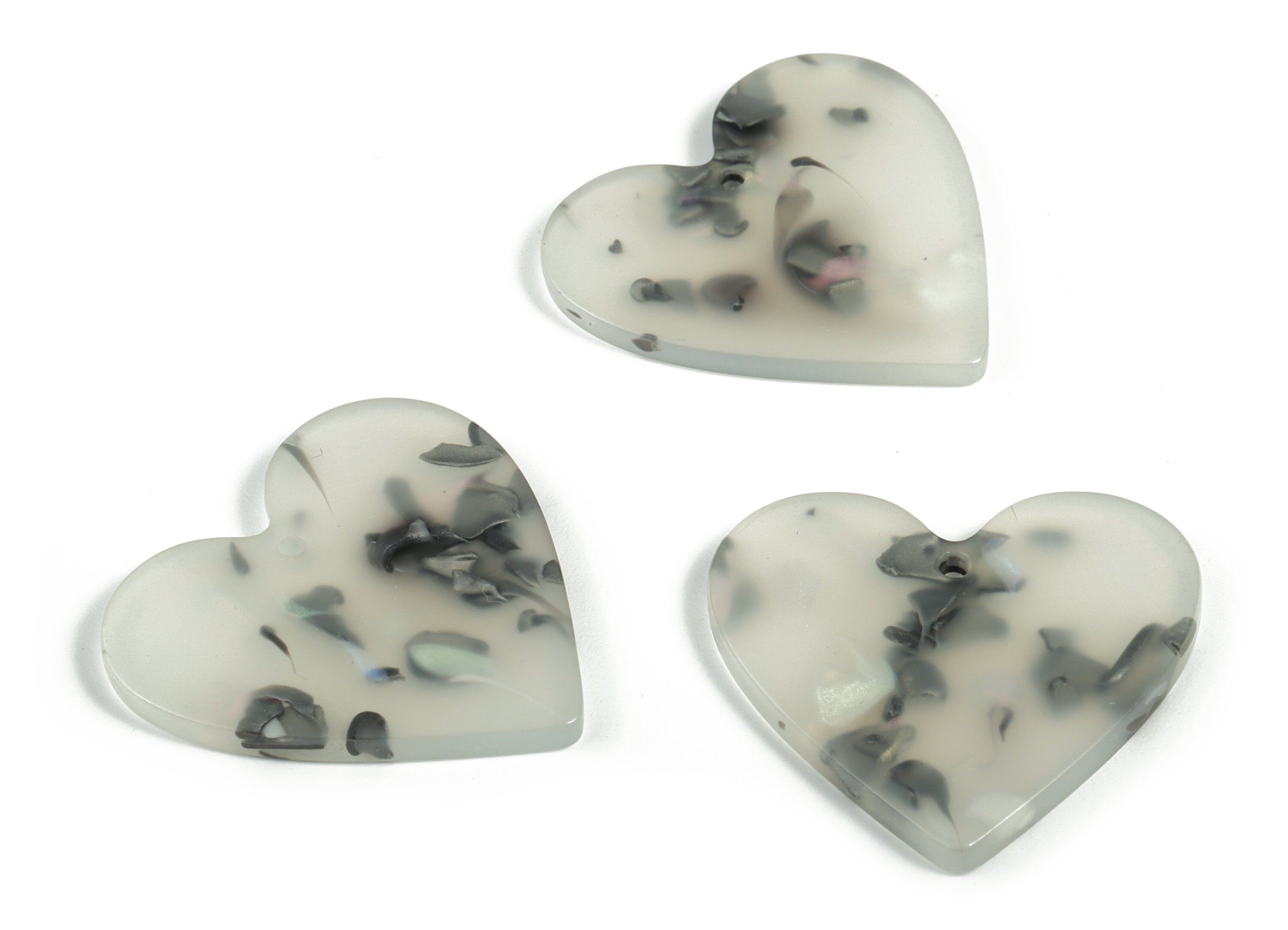Acrylic Heart Earring Charms - Heart Pendant - Earring Findings - Jewelry Supplies - Color Code: A606 - 31.82x31.17x2.73mm - AC1431-A606 - DOMEDBAZAAR