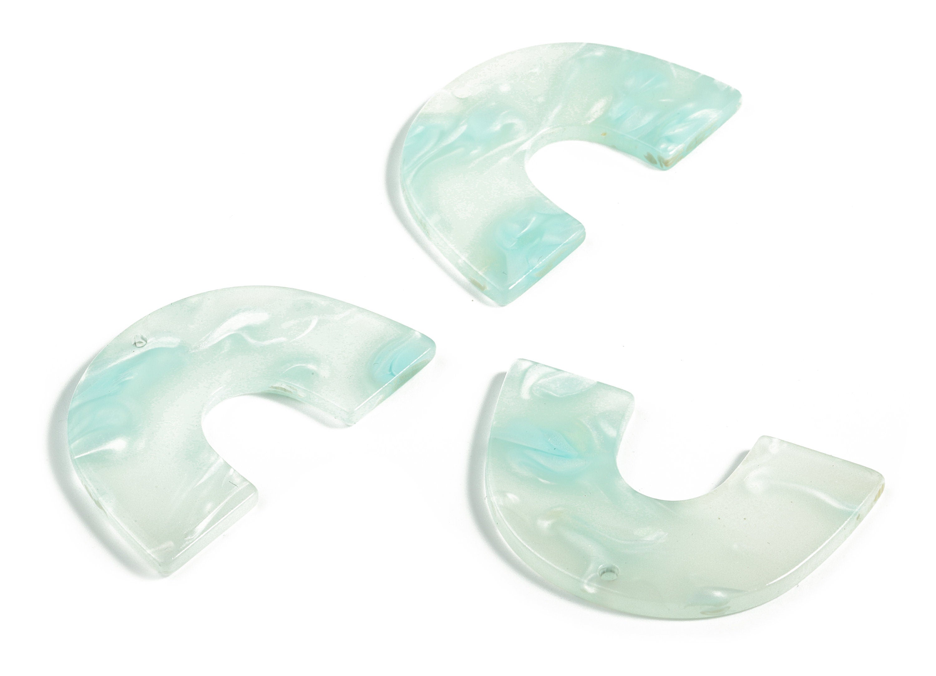 Acrylic Semicircle Earring Charms - Acrylic U Pendant - Earring Finding - Jewelry Supplies - Color Code:A599 - 40x25.69x2.63mm - AC2018-A599 - DOMEDBAZAAR